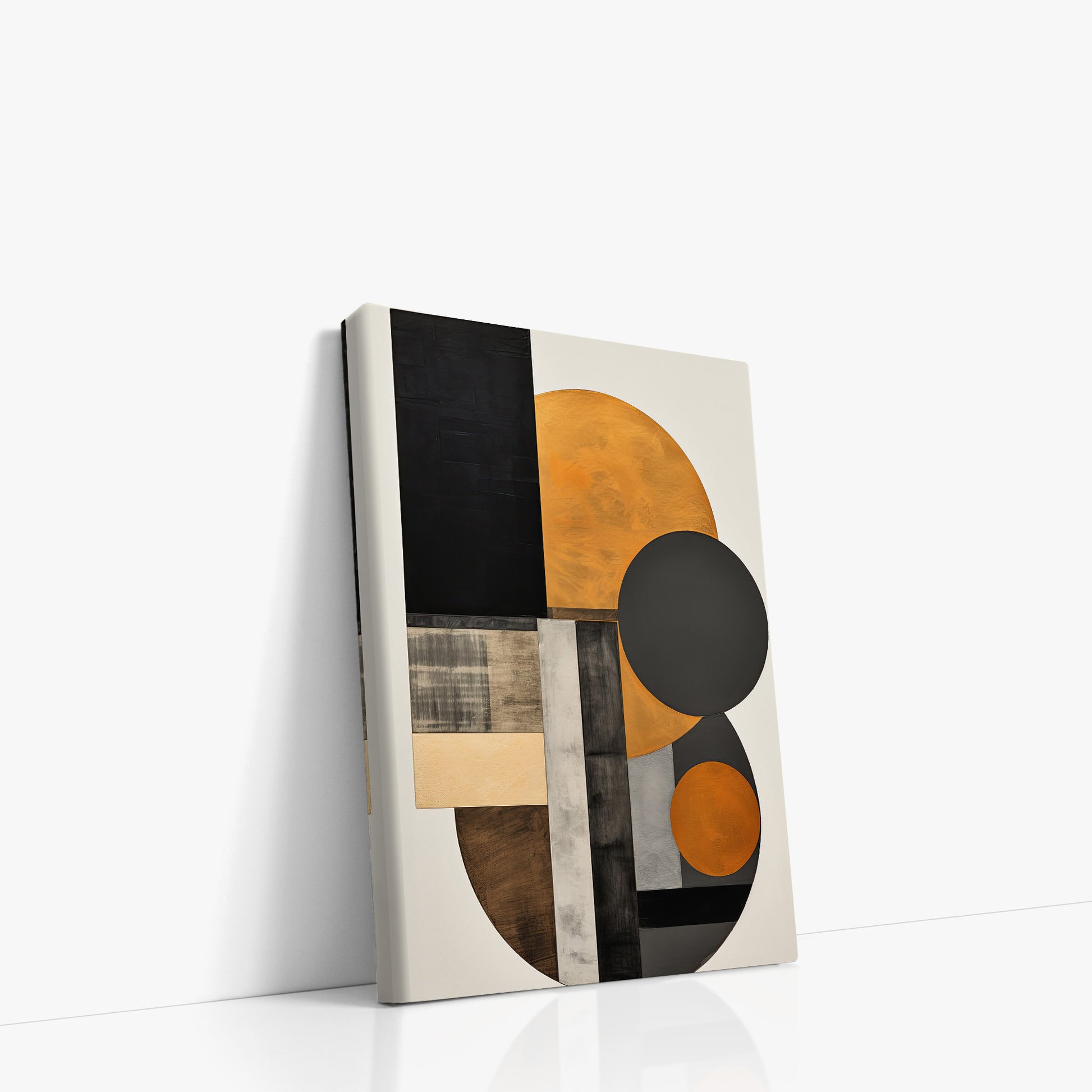 Amber Eclipse Geometry, 21x30cm Satin Canvas Art Reproduction Left Angle