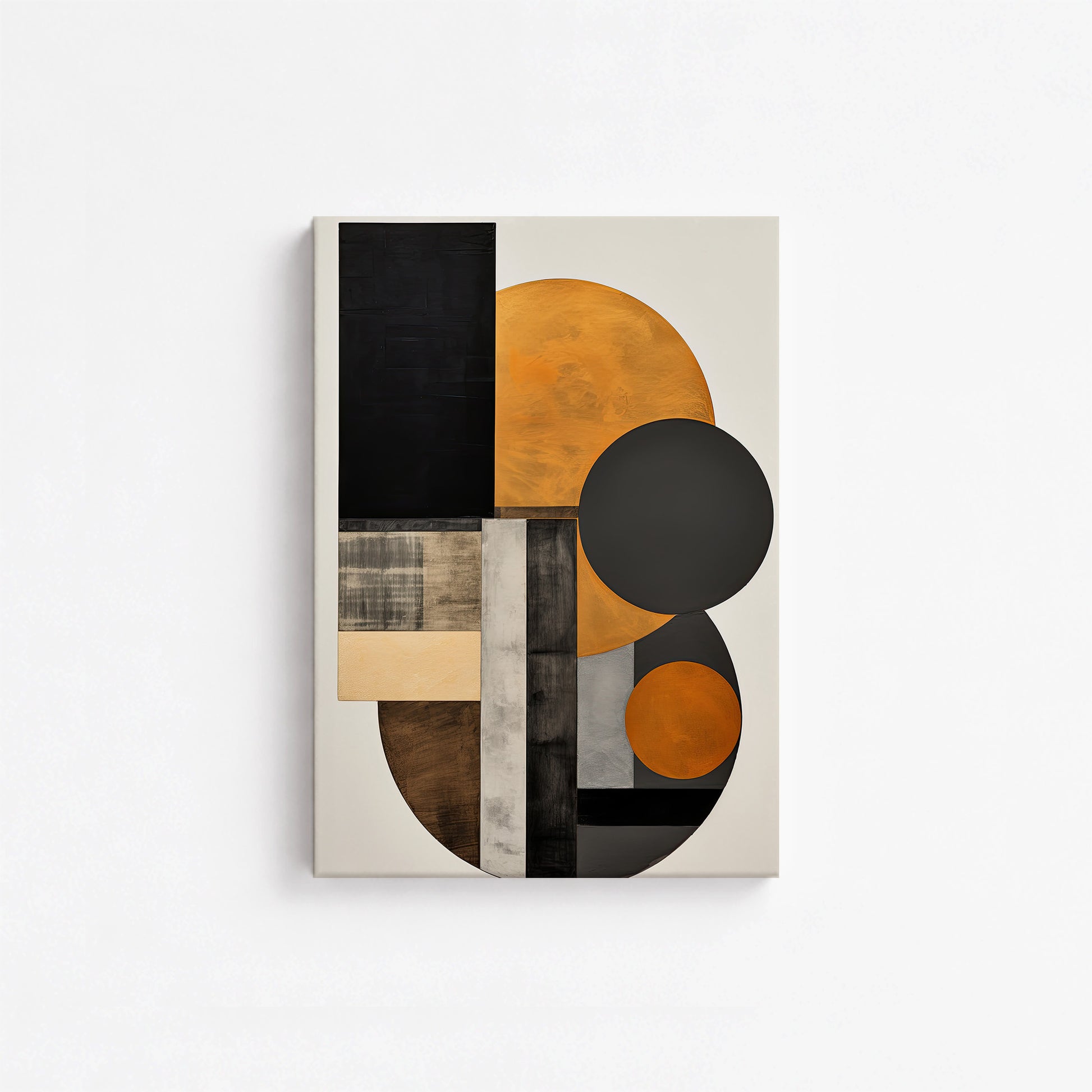 Amber Eclipse Geometry, 21x30cm Satin Canvas Art Reproduction