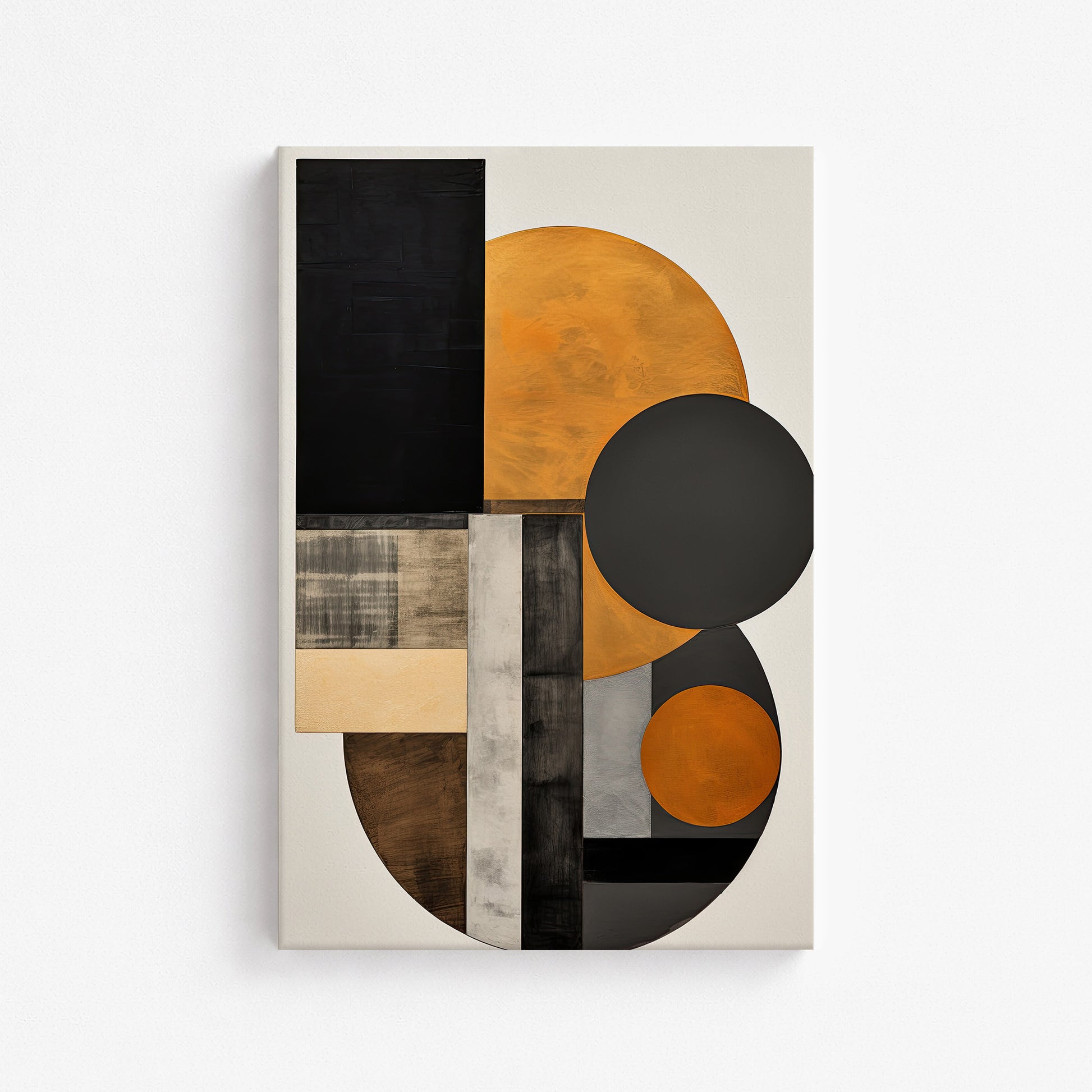 Amber Eclipse Geometry, 61x91cm Satin Canvas Art Reproduction