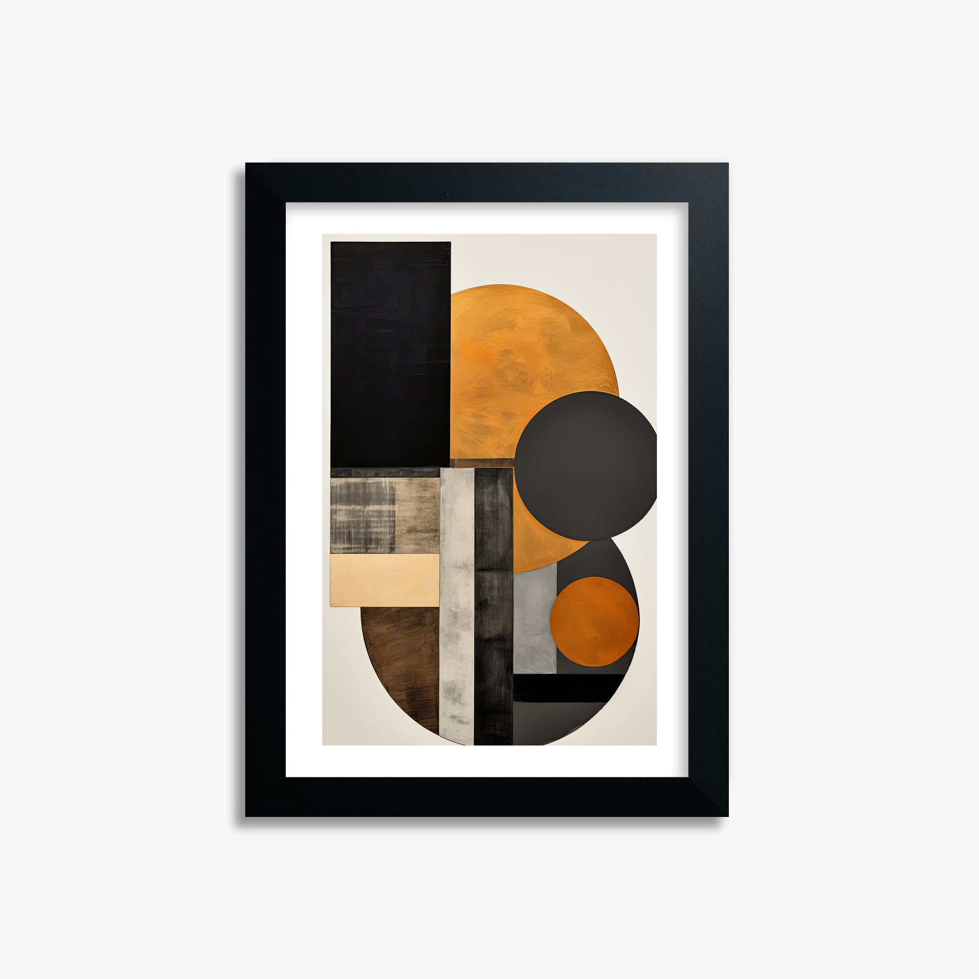 Amber Eclipse Geometry, 21x30cm Black Framed Art Reproduction