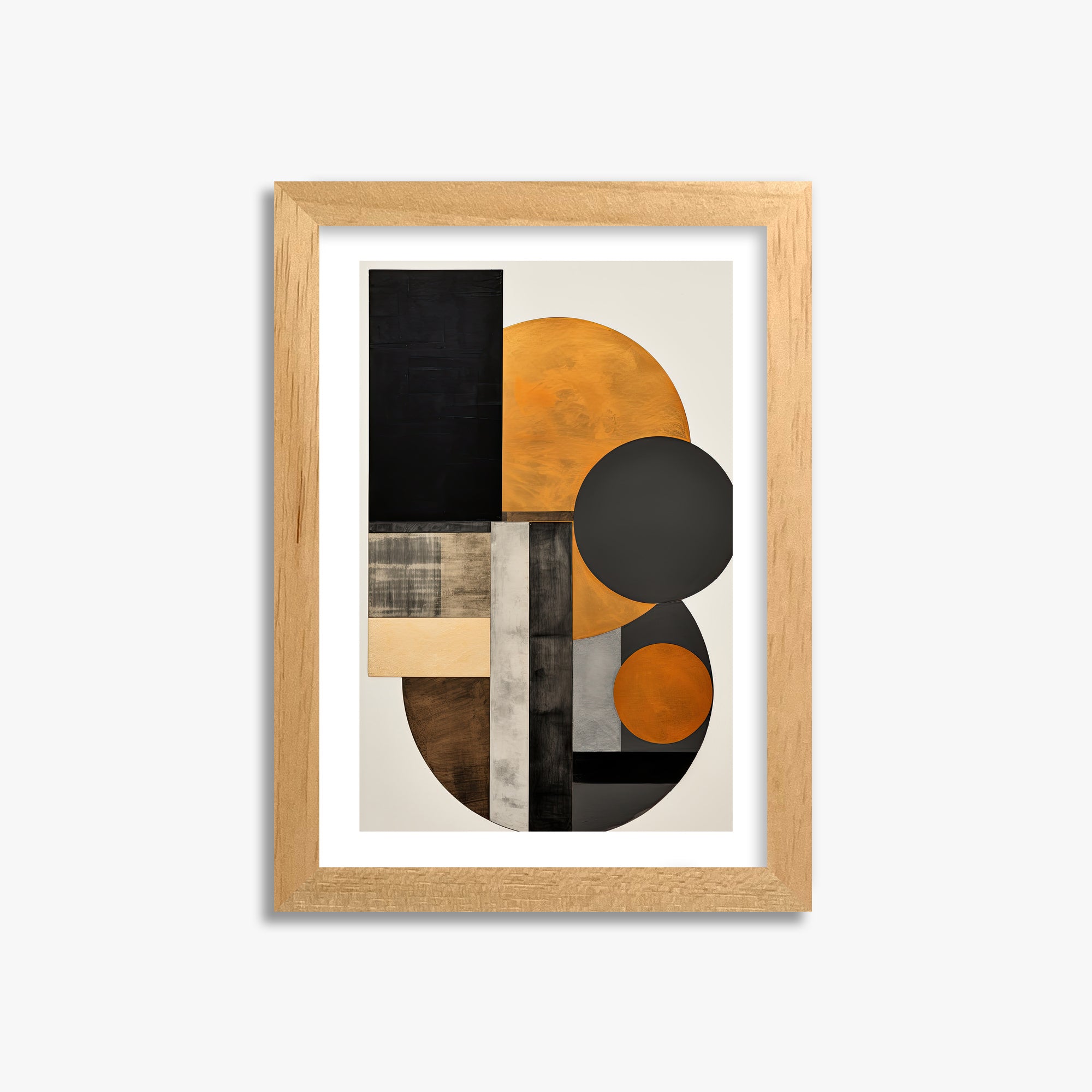 Amber Eclipse Geometry, 21x30cm Oak Framed Art Reproduction