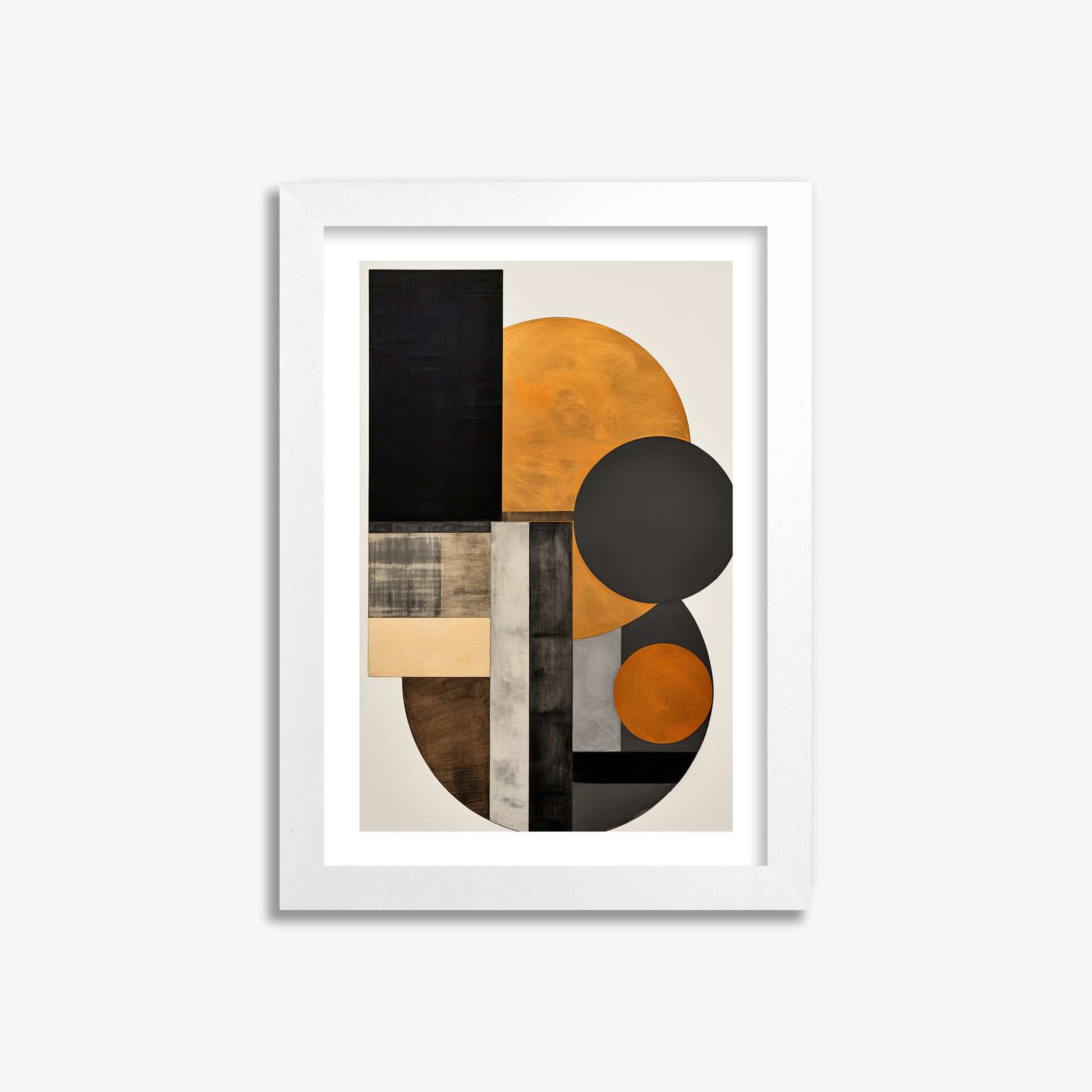 Amber Eclipse Geometry, 21x30cm Whitek Framed Art Reproduction
