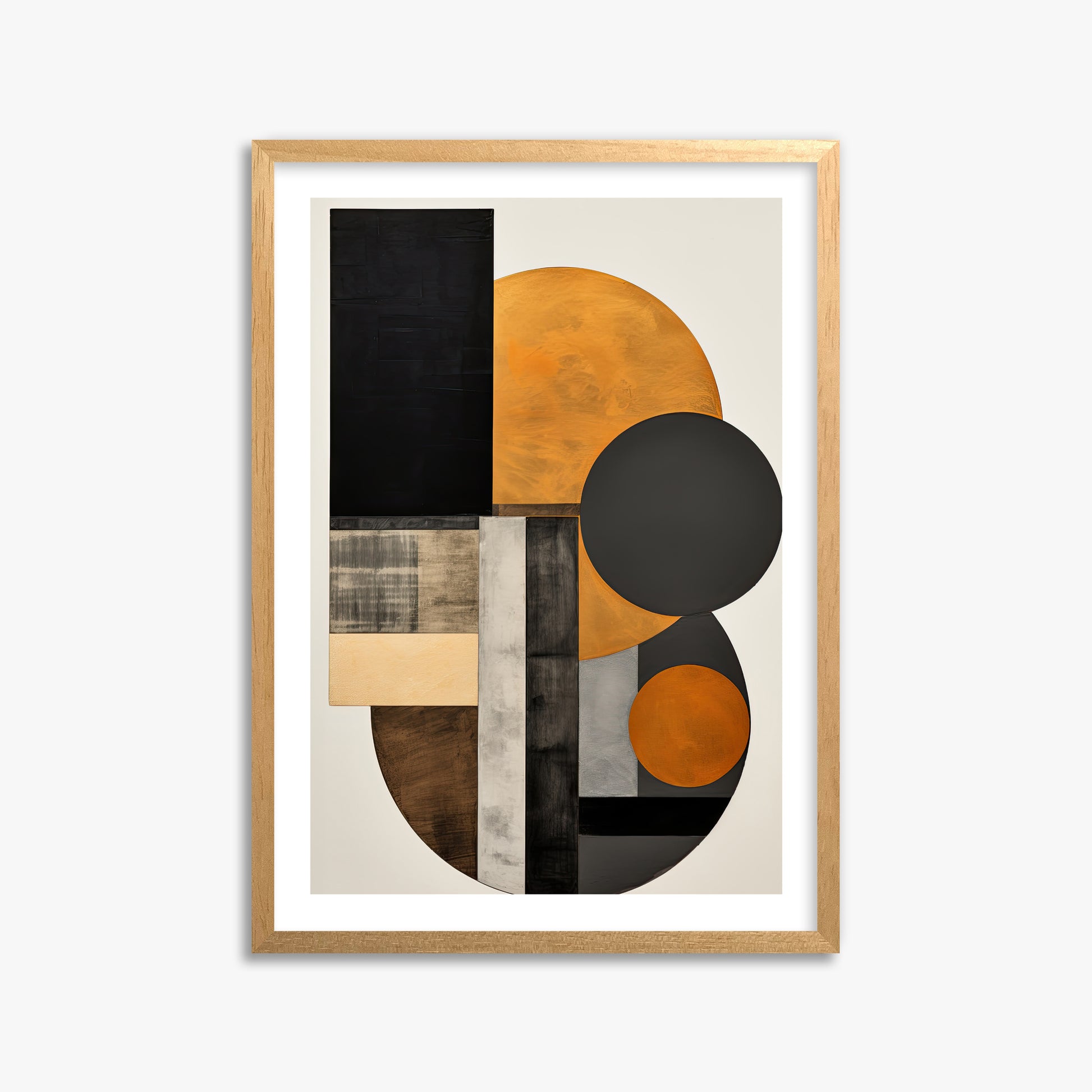 Amber Eclipse Geometry, 50x70cm Oak Framed Art Reproduction