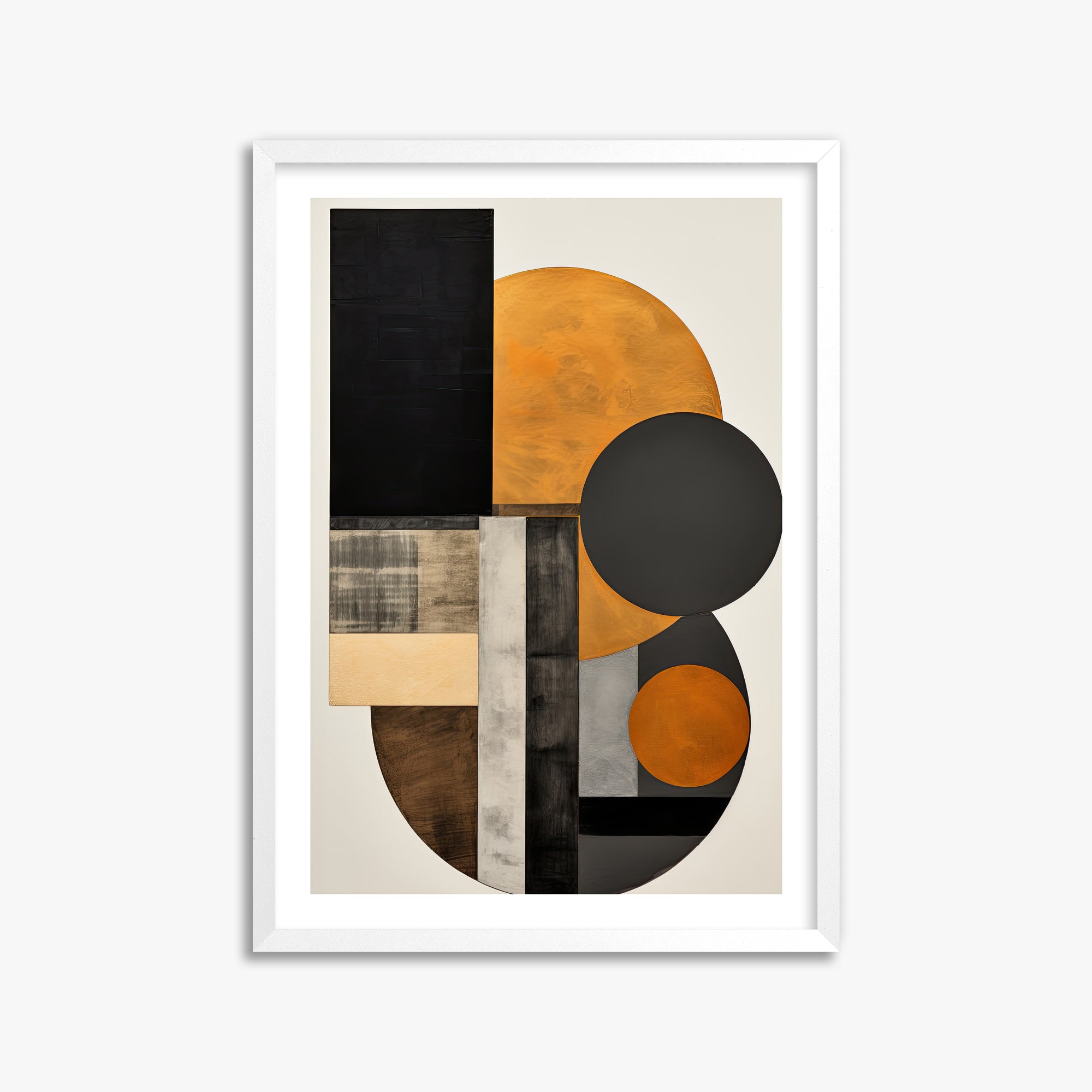 Amber Eclipse Geometry, 50x70cm Whitek Framed Art Reproduction