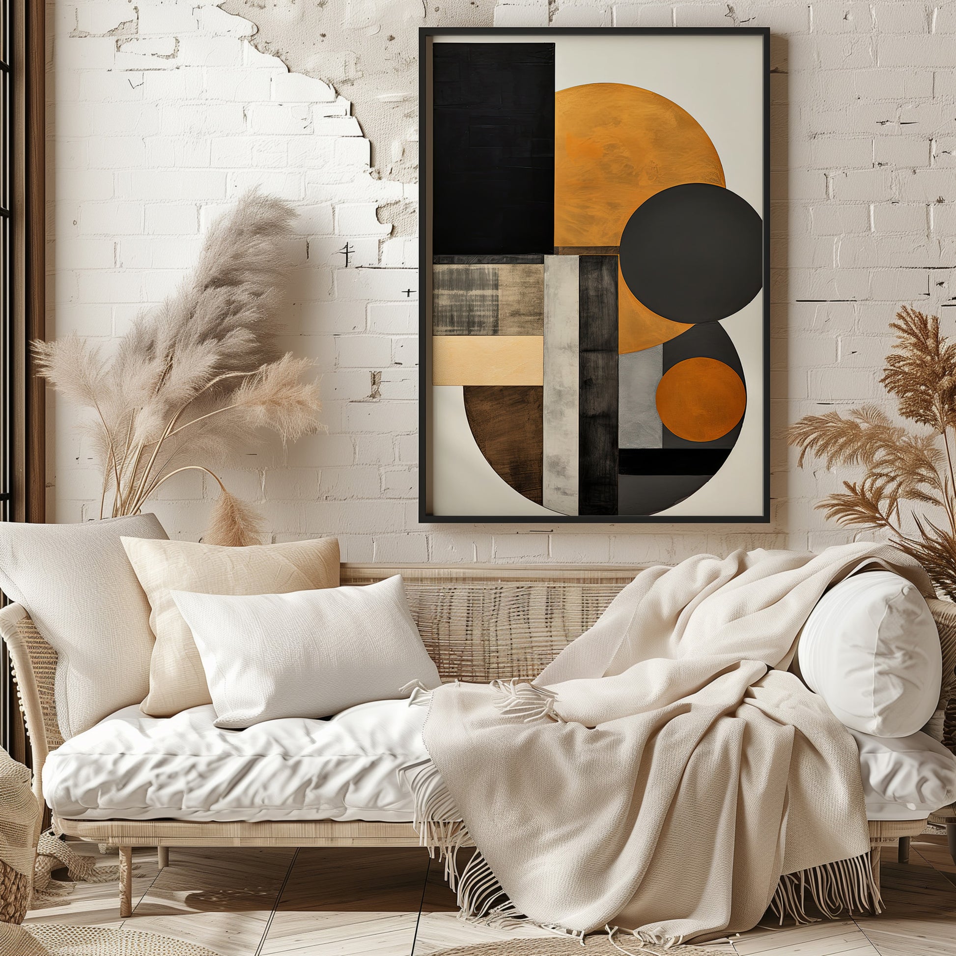 Design Concept No. 29 for Amber Eclipse Geometry Modern Poster Art