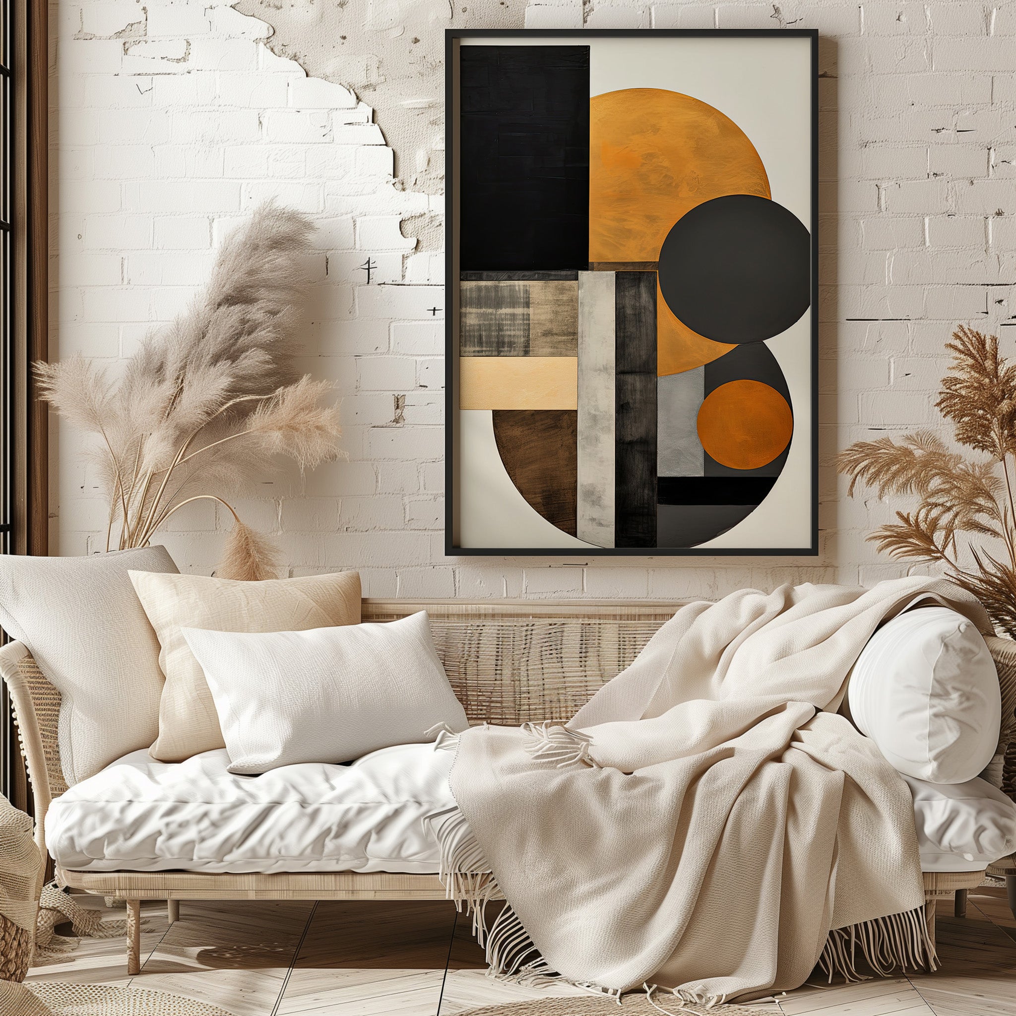Design Concept No. 29 for Amber Eclipse Geometry Modern Poster Art