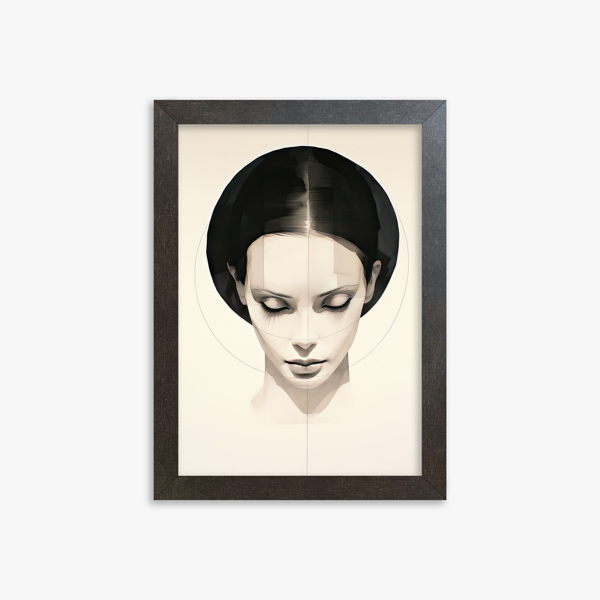 Ethereal Symmetry, 21x30cm Framed Art Reproduction With Espresso Frame