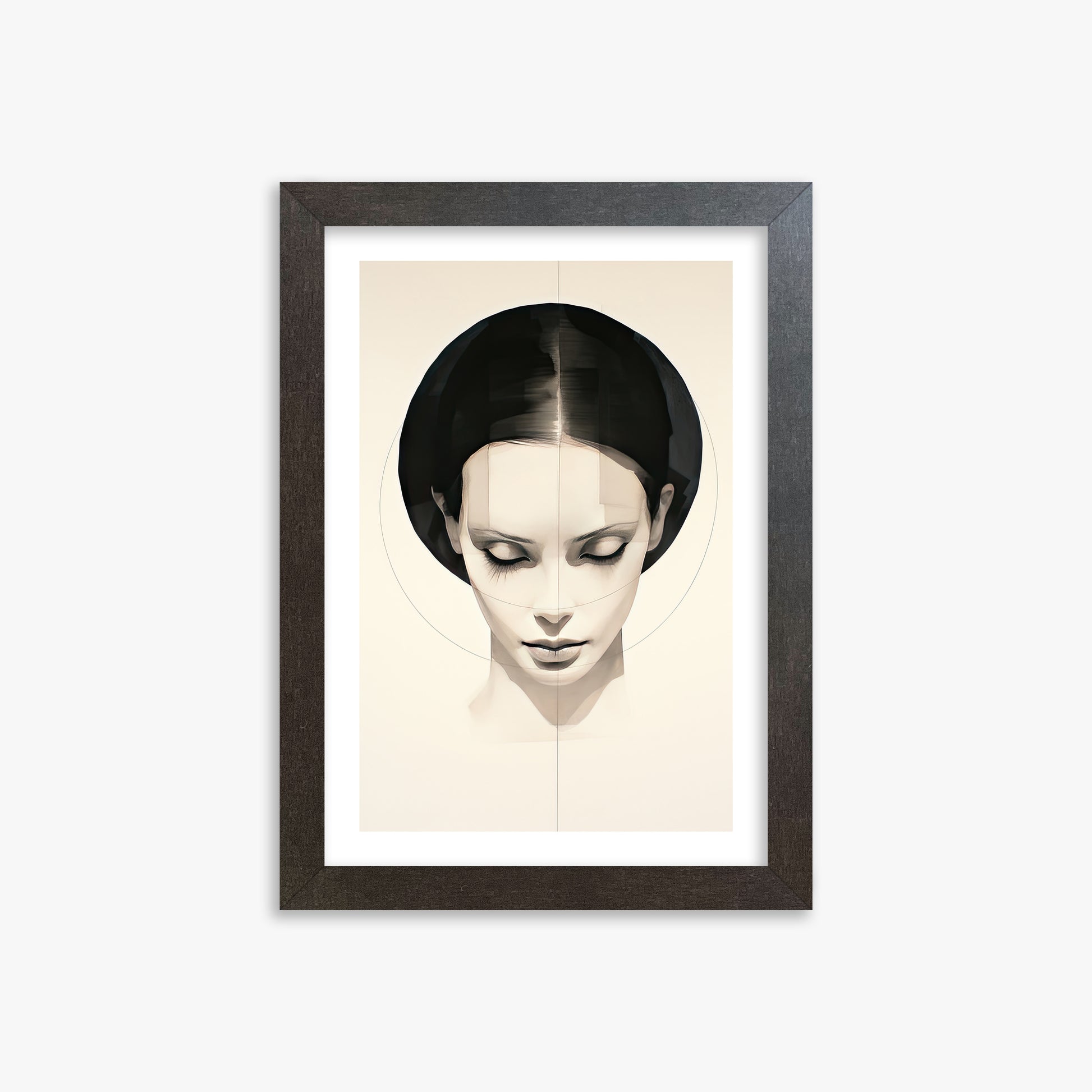 Ethereal Symmetry, 21x30cm Framed Art Reproduction With Espresso Frame