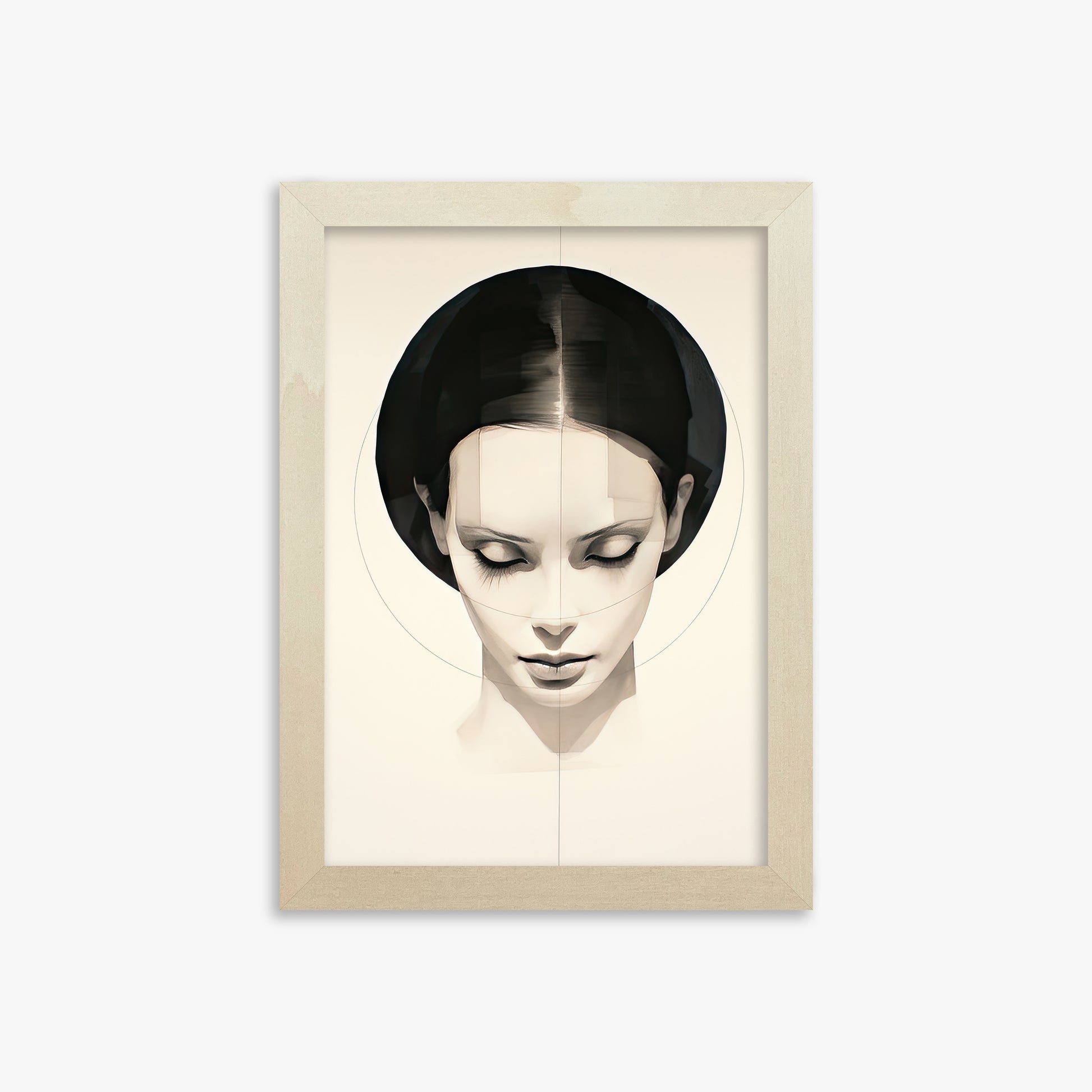 Ethereal Symmetry, 21x30cm Framed Art Reproduction With Lime Wood Frame