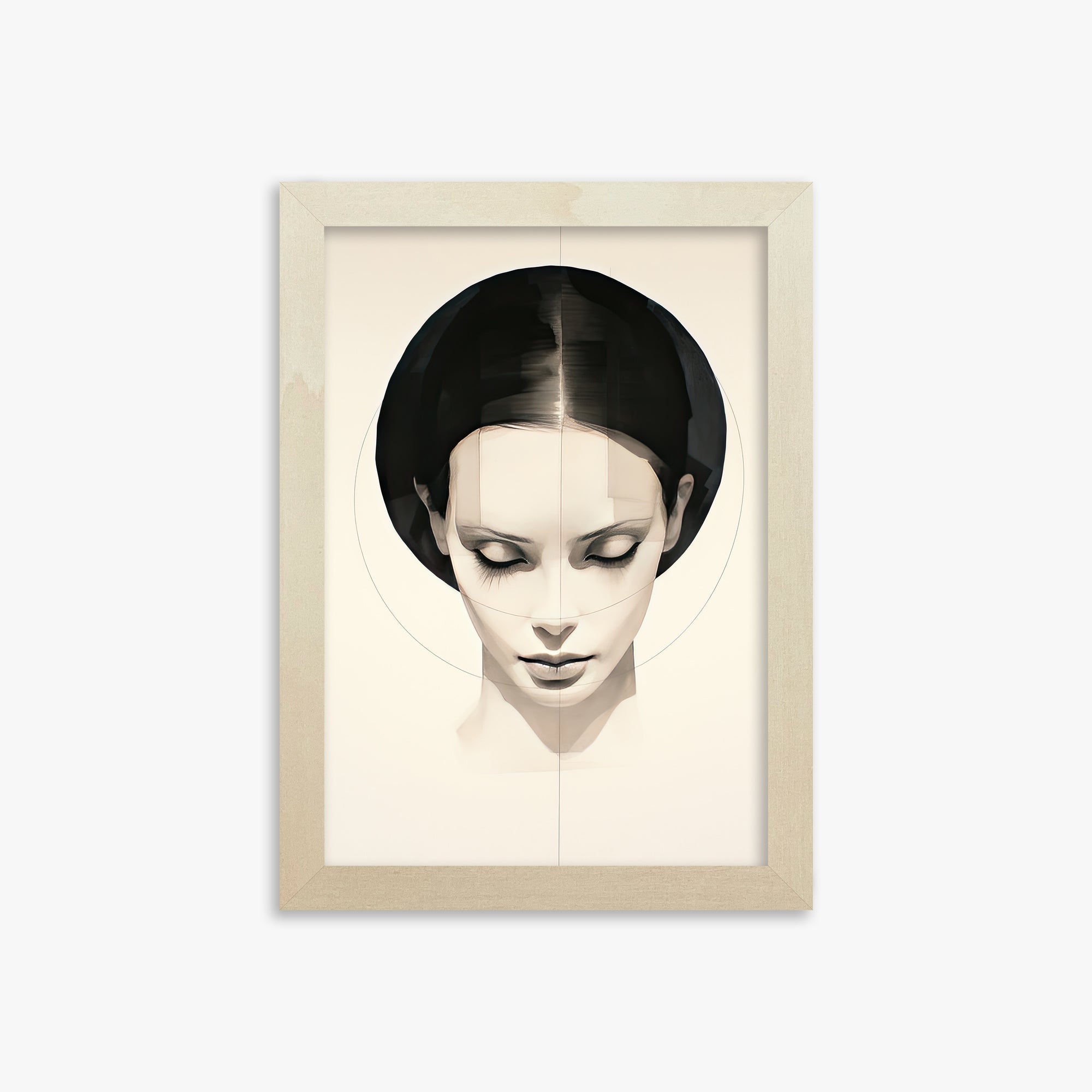Ethereal Symmetry, 21x30cm Framed Art Reproduction With Lime Wood Frame