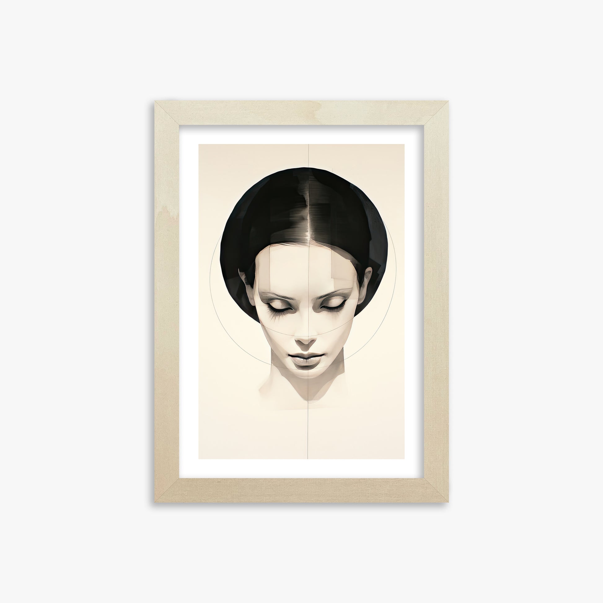Ethereal Symmetry, 21x30cm Framed Art Reproduction With Lime Wood Frame