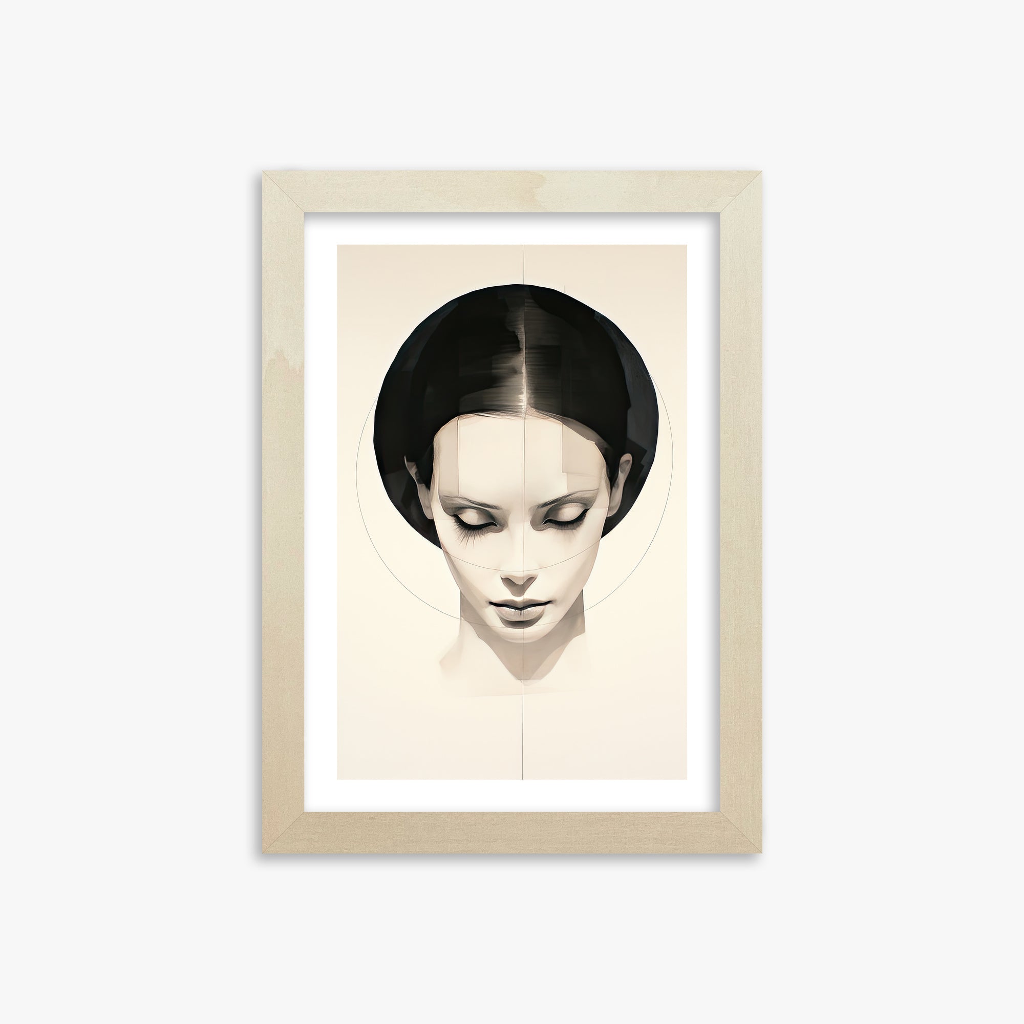 Ethereal Symmetry, 21x30cm Framed Art Reproduction With Lime Wood Frame