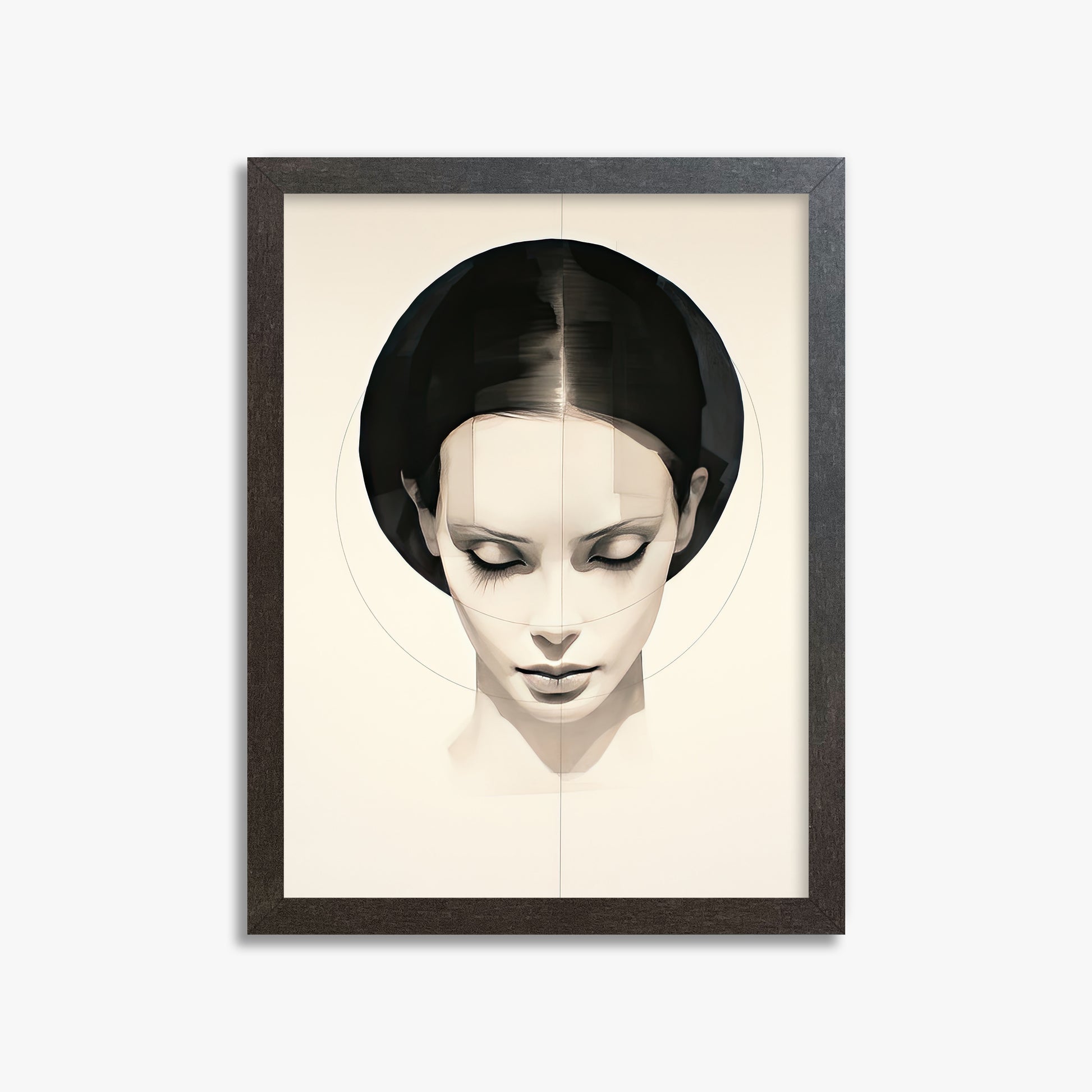 Ethereal Symmetry, 30x40cm Framed Art Reproduction With Espresso Frame