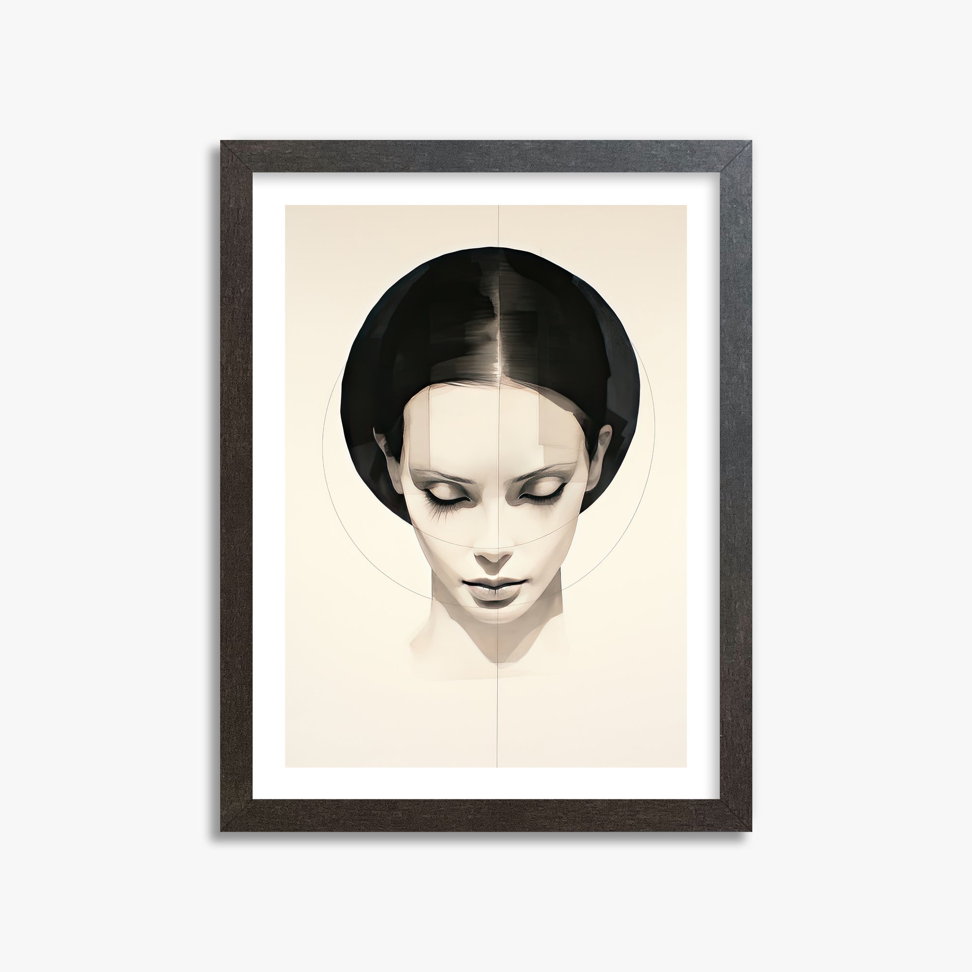 Ethereal Symmetry, 30x40cm Framed Art Reproduction With Espresso Frame