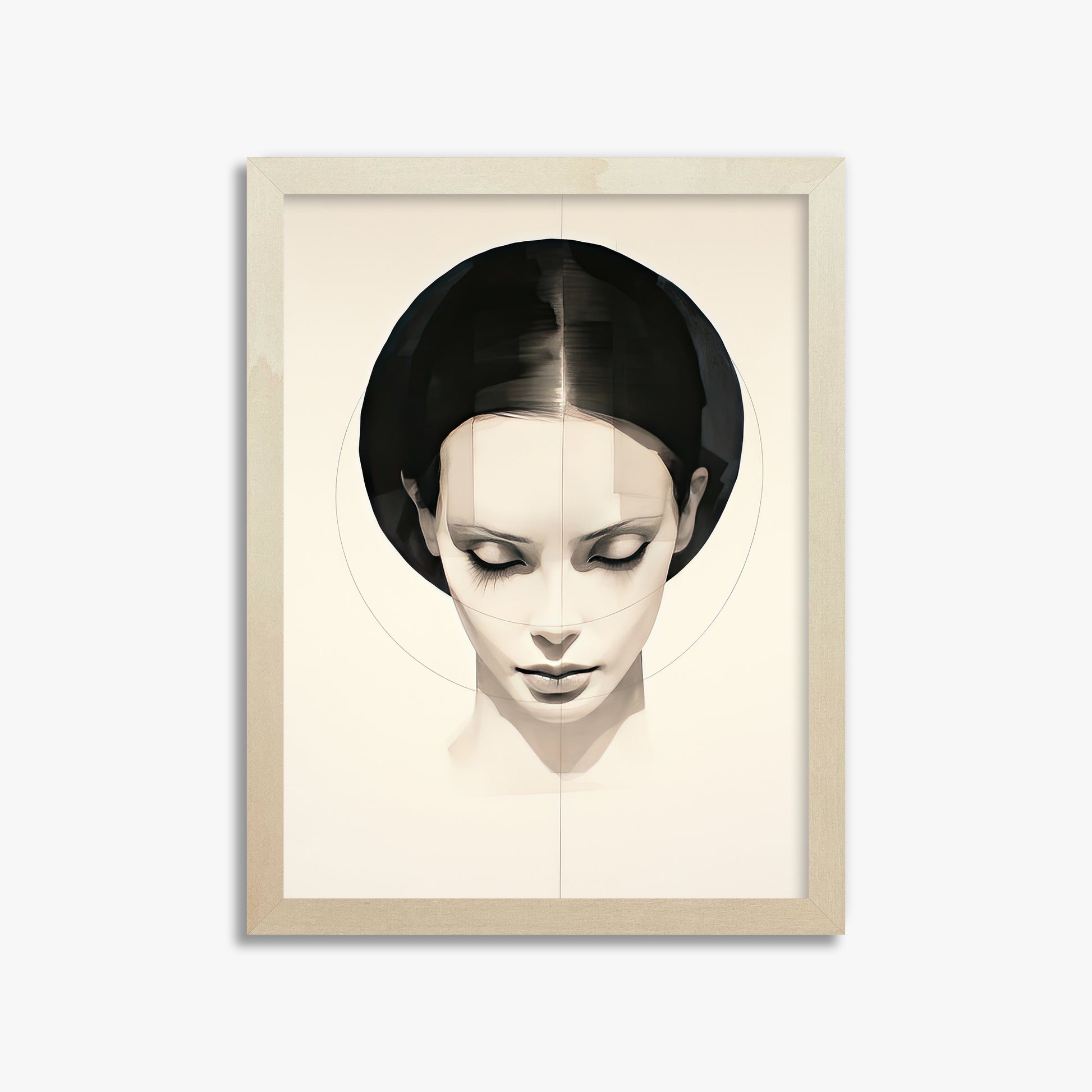 Ethereal Symmetry, 30x40cm Framed Art Reproduction With Lime Wood Frame