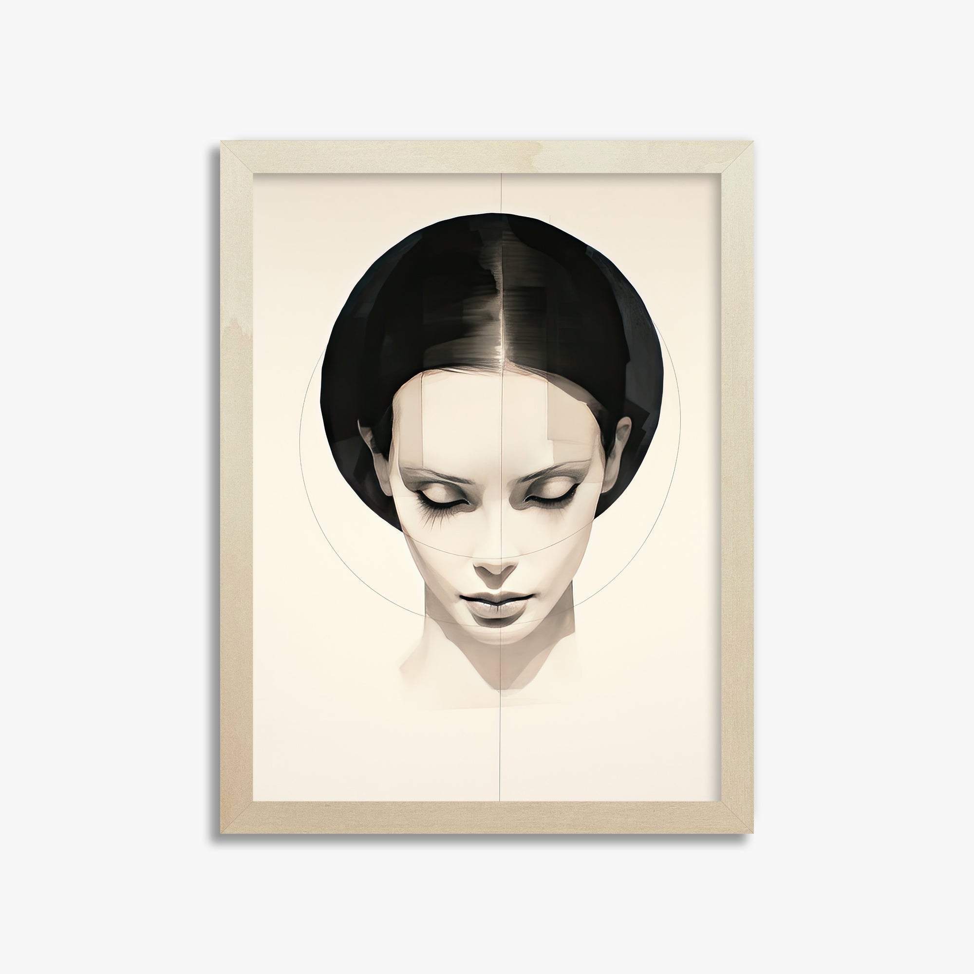 Ethereal Symmetry, 30x40cm Framed Art Reproduction With Lime Wood Frame