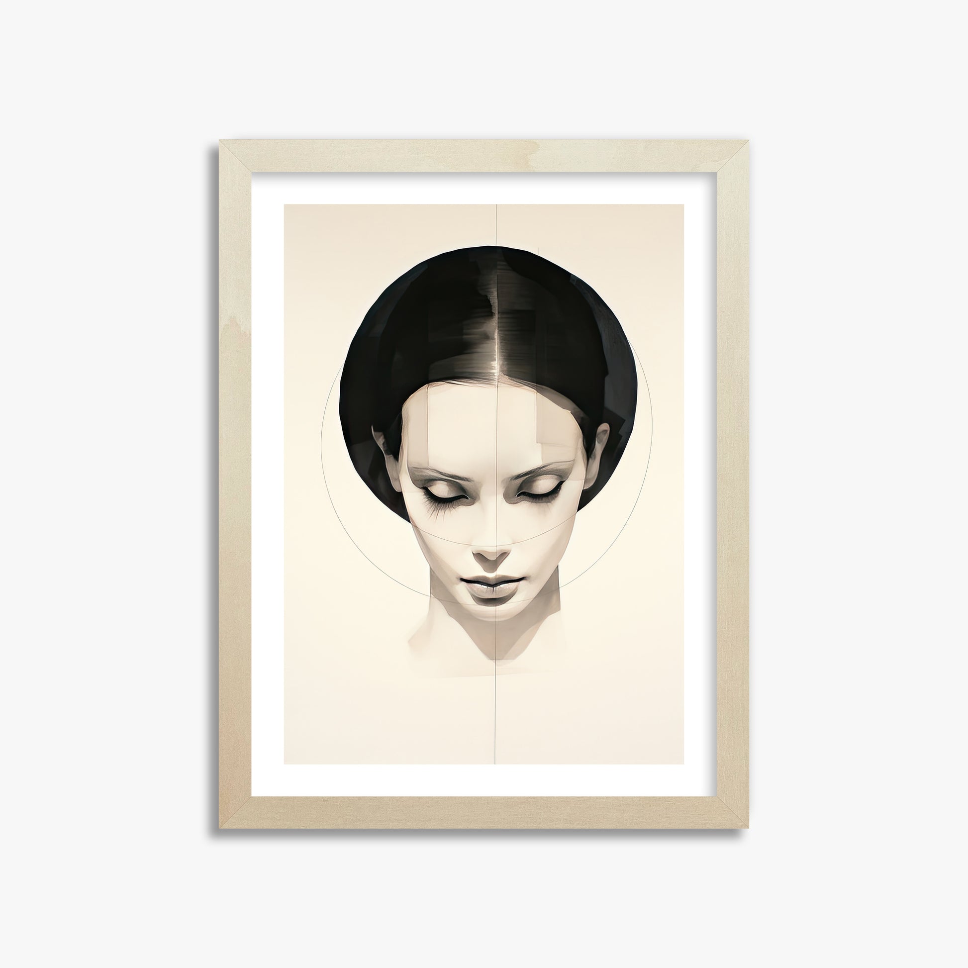 Ethereal Symmetry, 30x40cm Framed Art Reproduction With Lime Wood Frame