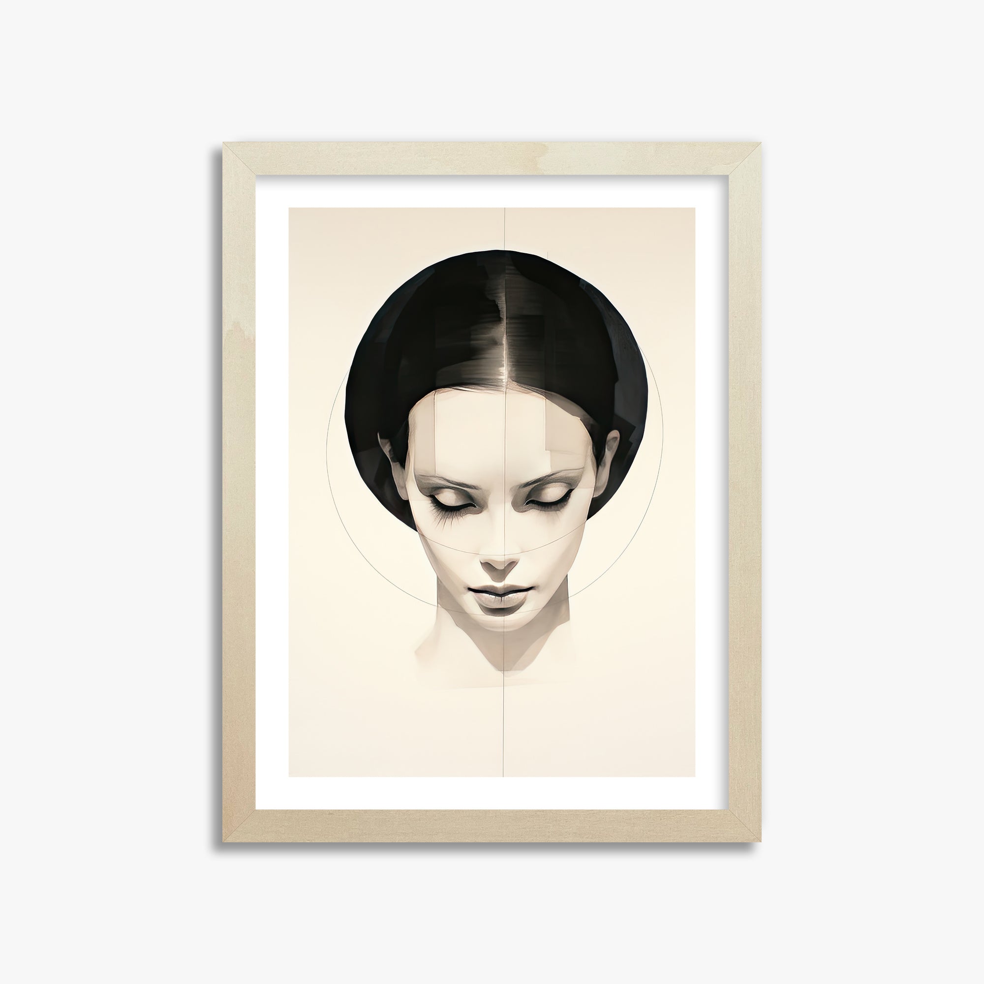 Ethereal Symmetry, 30x40cm Framed Art Reproduction With Lime Wood Frame