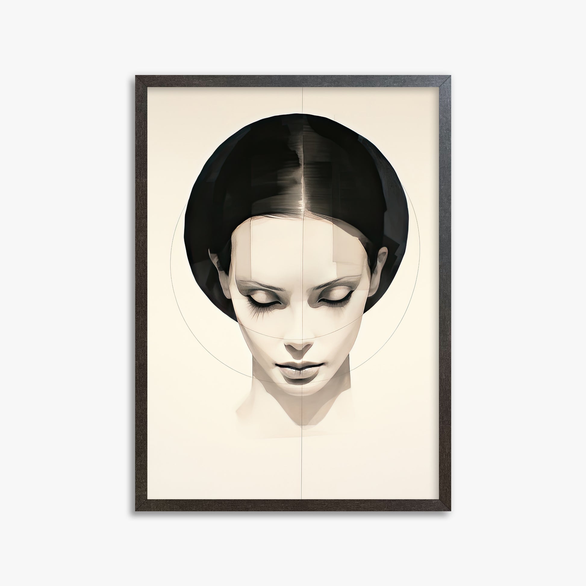 Ethereal Symmetry, 50x70cm Framed Art Reproduction With Espresso Frame