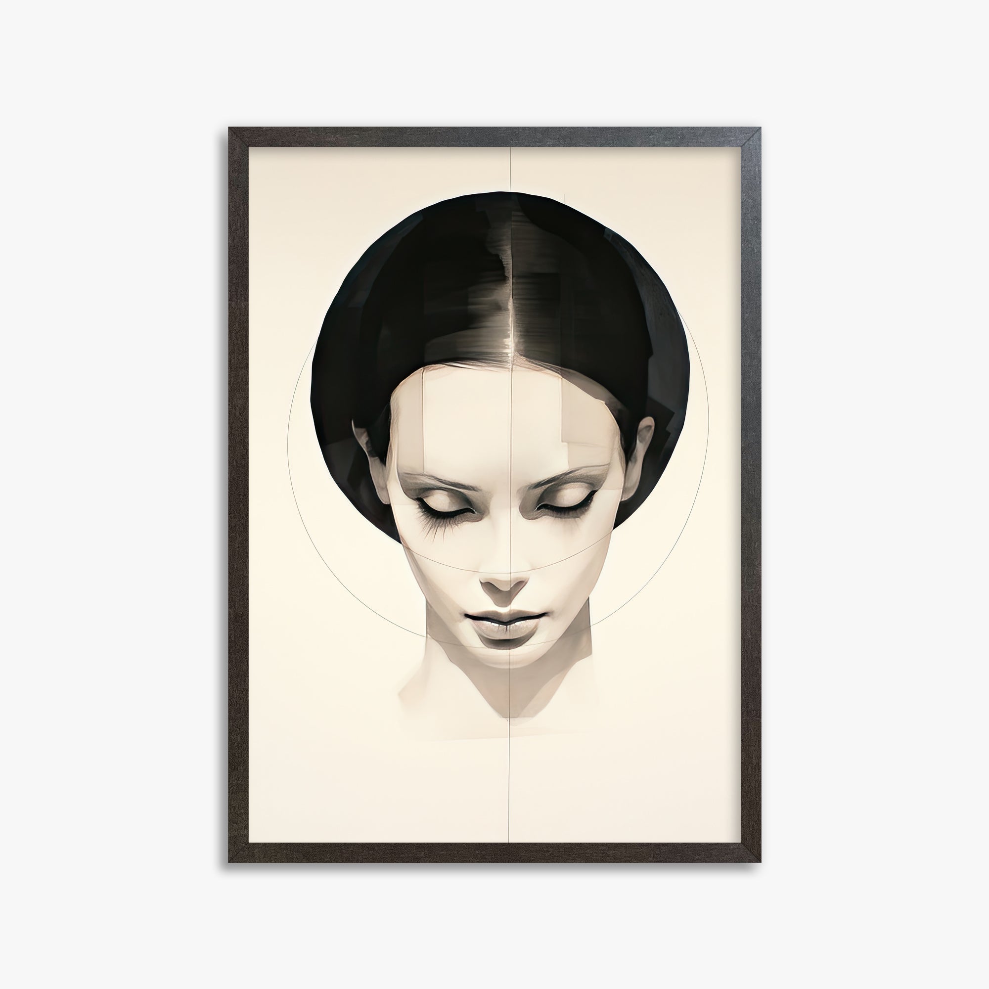 Ethereal Symmetry, 50x70cm Framed Art Reproduction With Espresso Frame