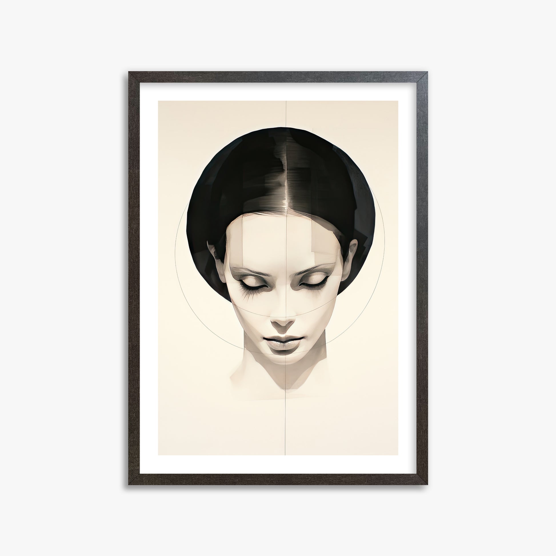 Ethereal Symmetry, 50x70cm Framed Art Reproduction With Espresso Frame