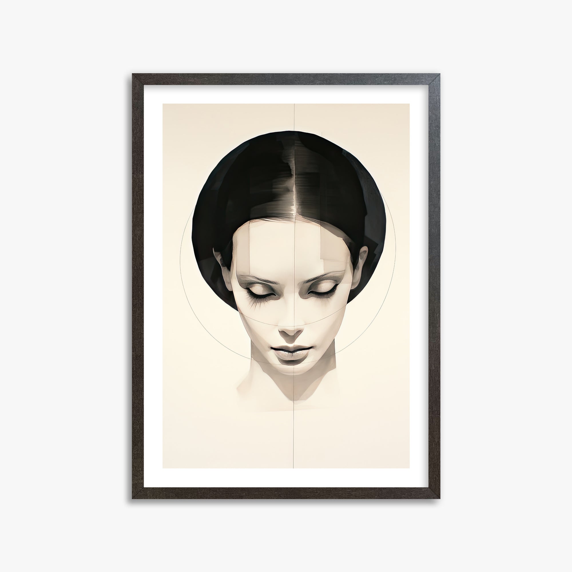 Ethereal Symmetry, 50x70cm Framed Art Reproduction With Espresso Frame