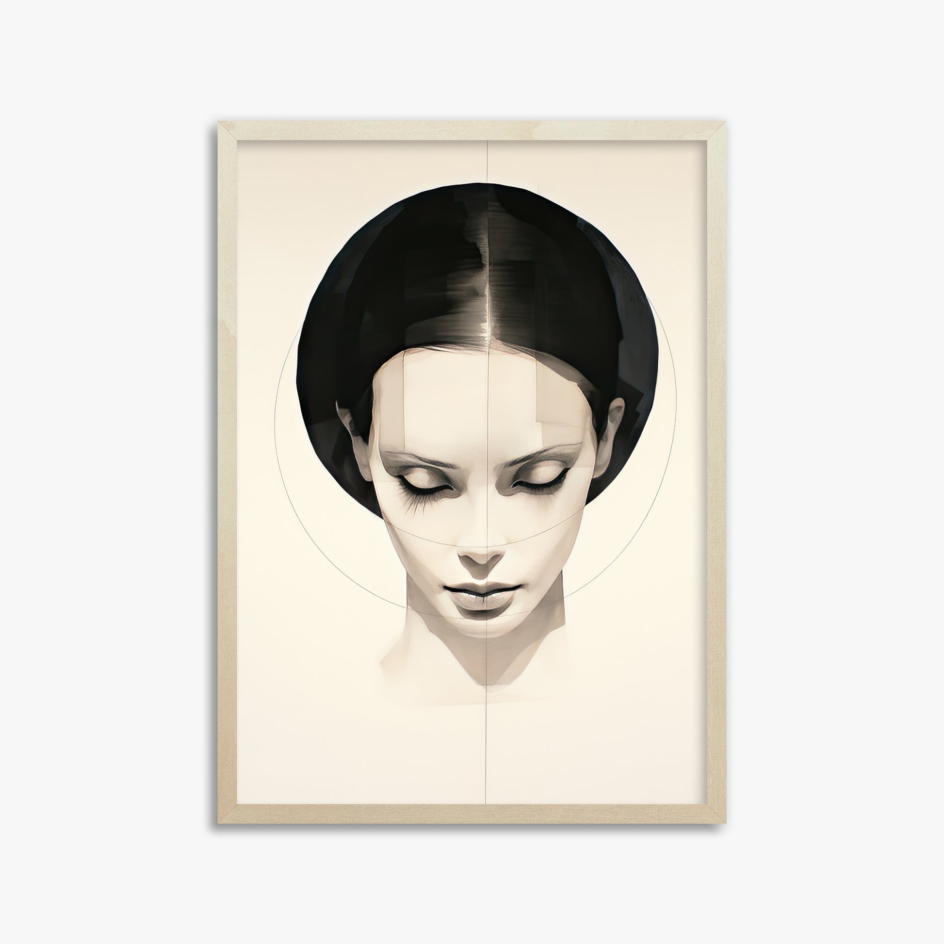 Ethereal Symmetry, 50x70cm Framed Art Reproduction With Lime Wood Frame