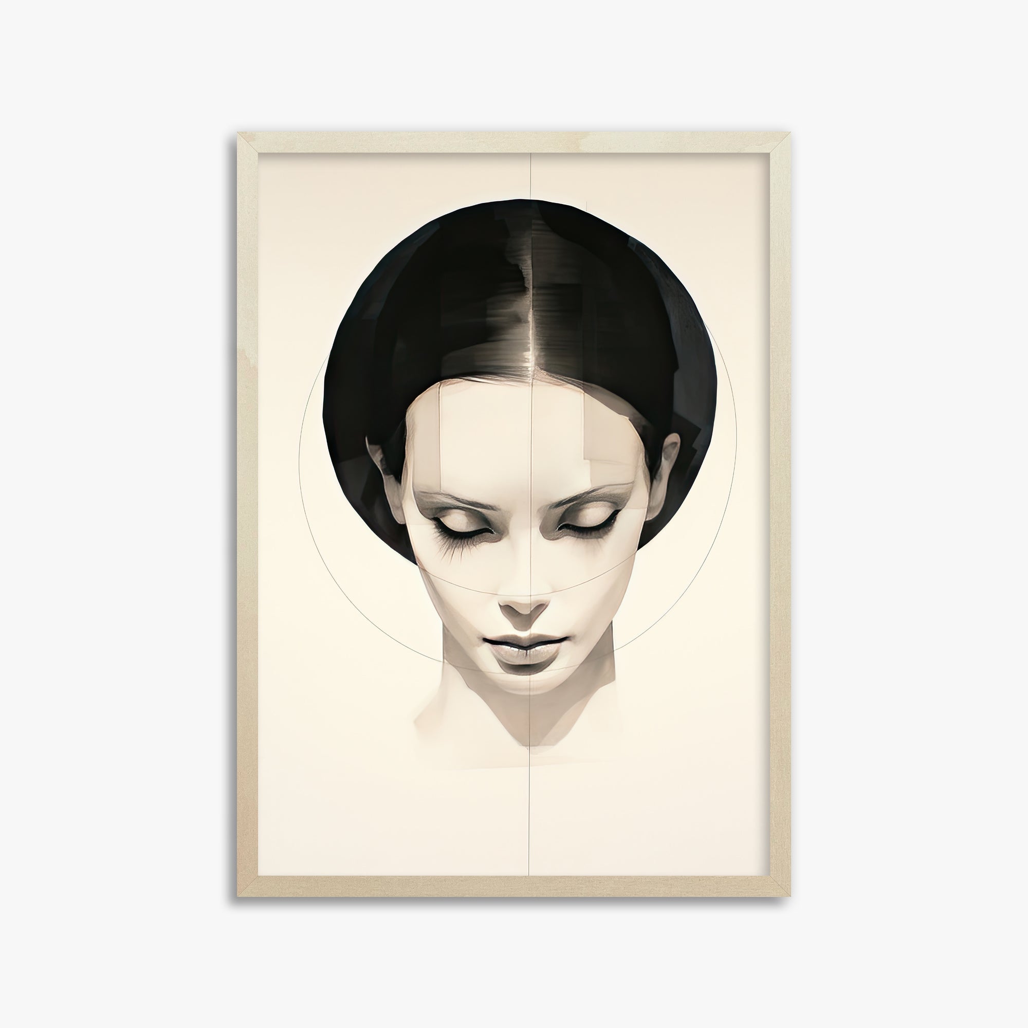 Ethereal Symmetry, 50x70cm Framed Art Reproduction With Lime Wood Frame