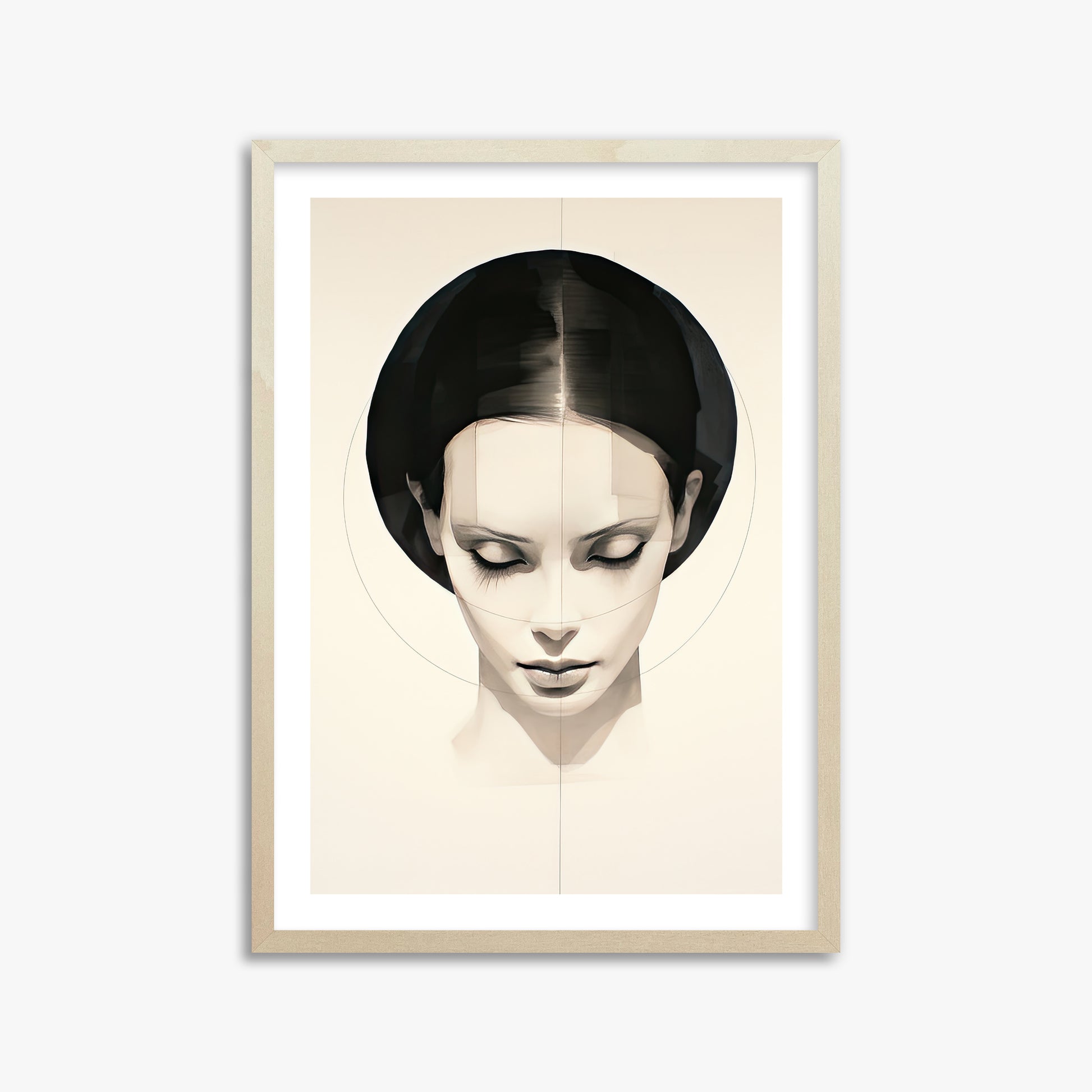 Ethereal Symmetry, 50x70cm Framed Art Reproduction With Lime Wood Frame