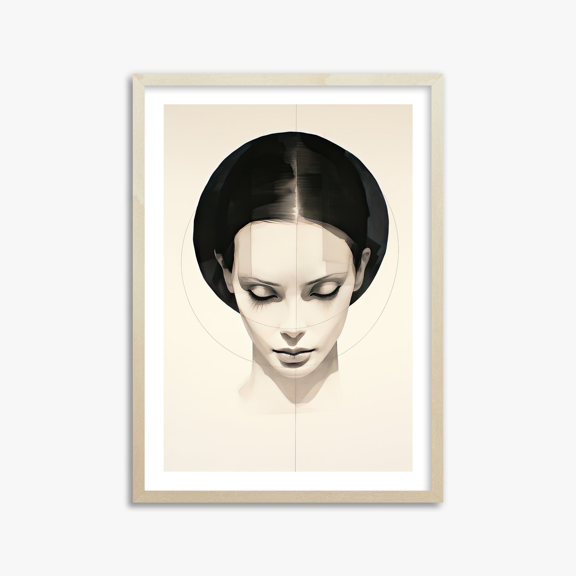 Ethereal Symmetry, 50x70cm Framed Art Reproduction With Lime Wood Frame