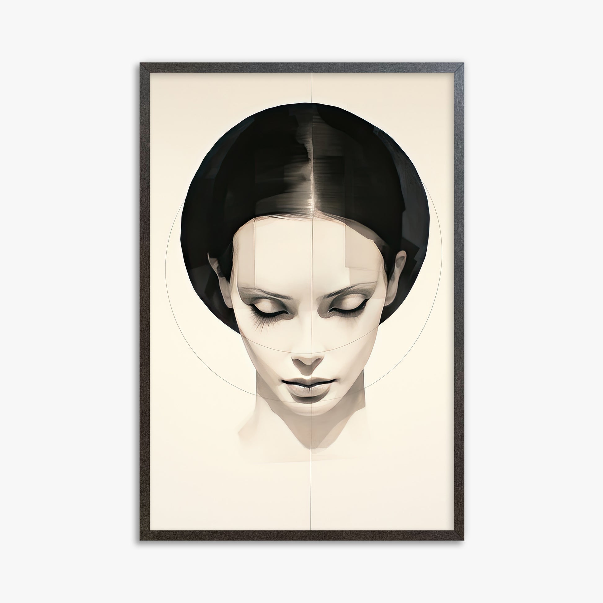 Ethereal Symmetry, 61x91cm Framed Art Reproduction With Espresso Frame