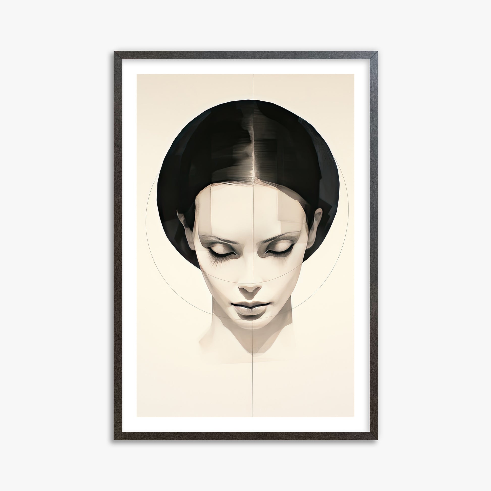 Ethereal Symmetry, 61x91cm Framed Art Reproduction With Espresso Frame