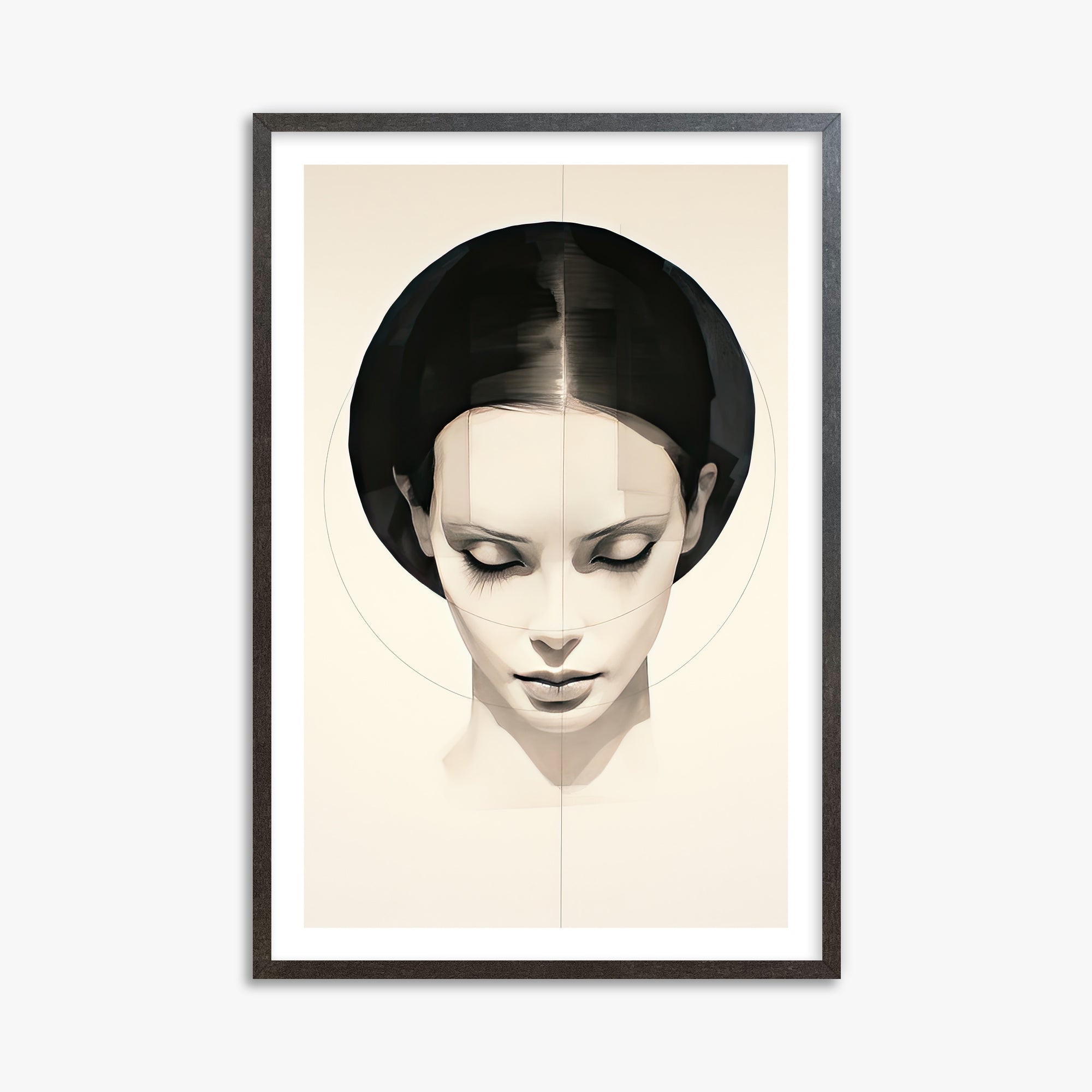 Ethereal Symmetry, 61x91cm Framed Art Reproduction With Espresso Frame