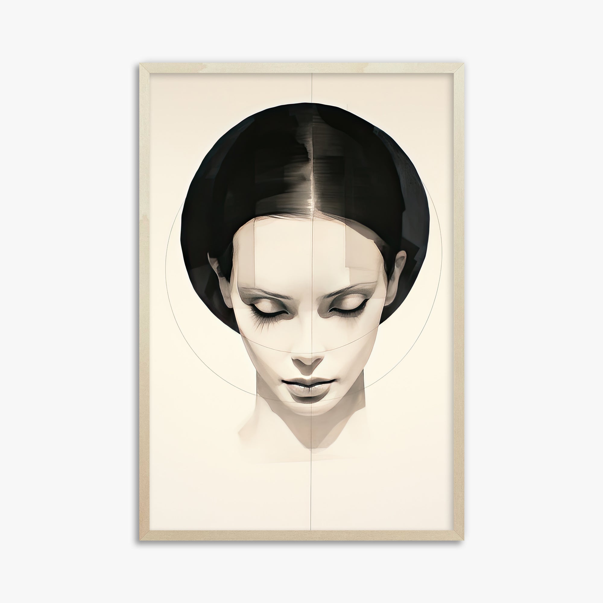 Ethereal Symmetry, 61x91cm Framed Art Reproduction With Lime Wood Frame