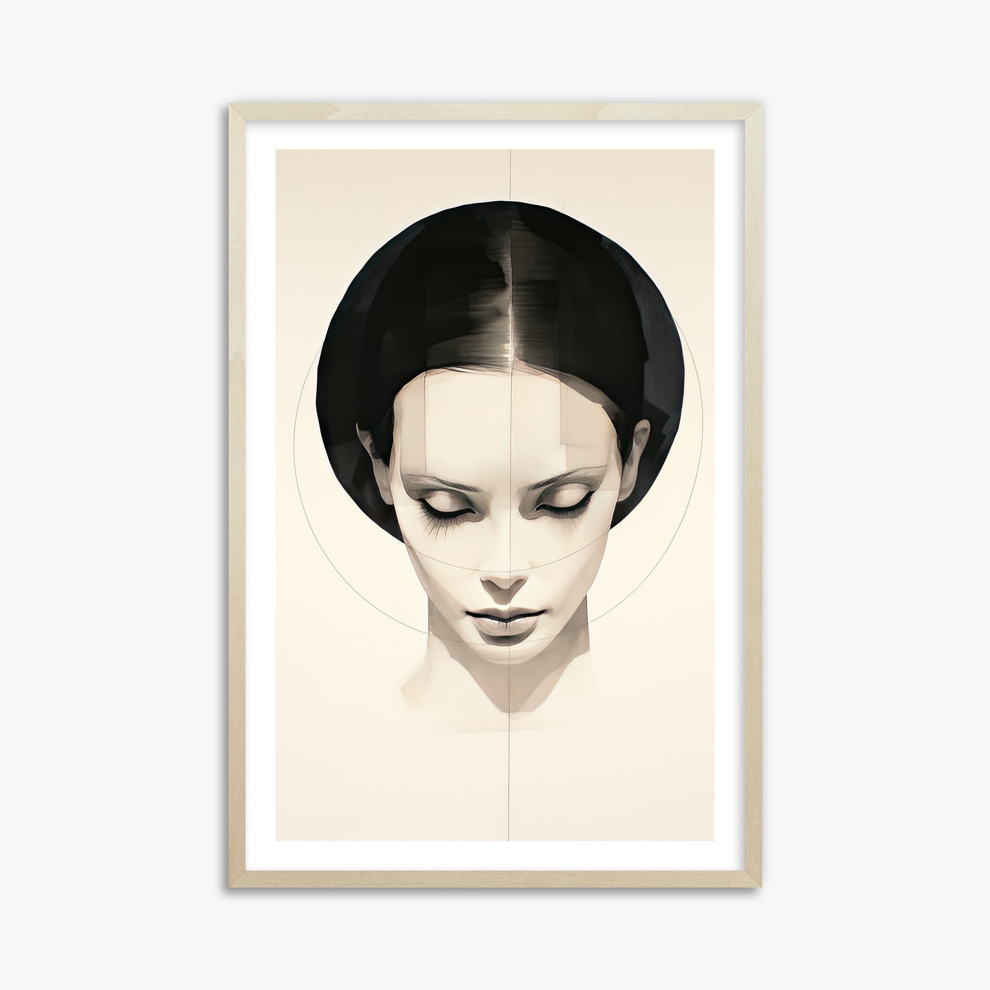 Ethereal Symmetry, 61x91cm Framed Art Reproduction With Lime Wood Frame
