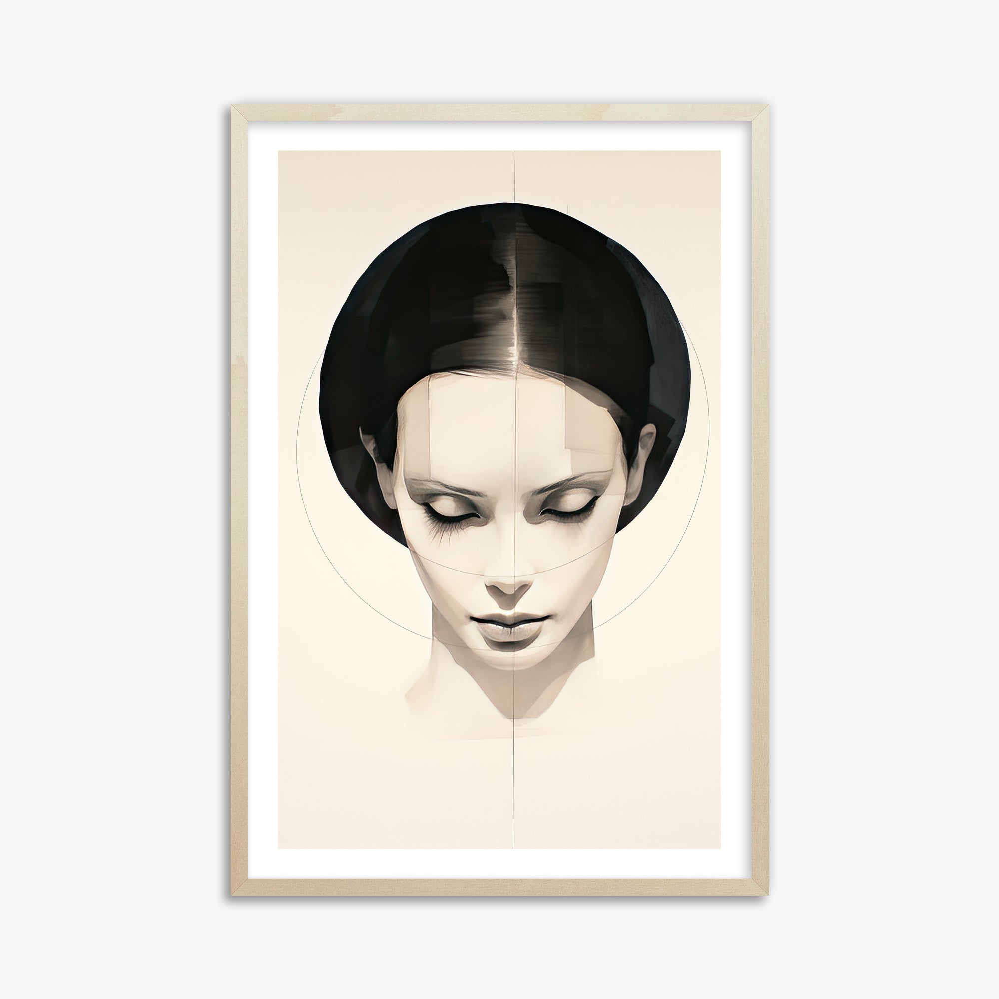 Ethereal Symmetry, 61x91cm Framed Art Reproduction With Lime Wood Frame