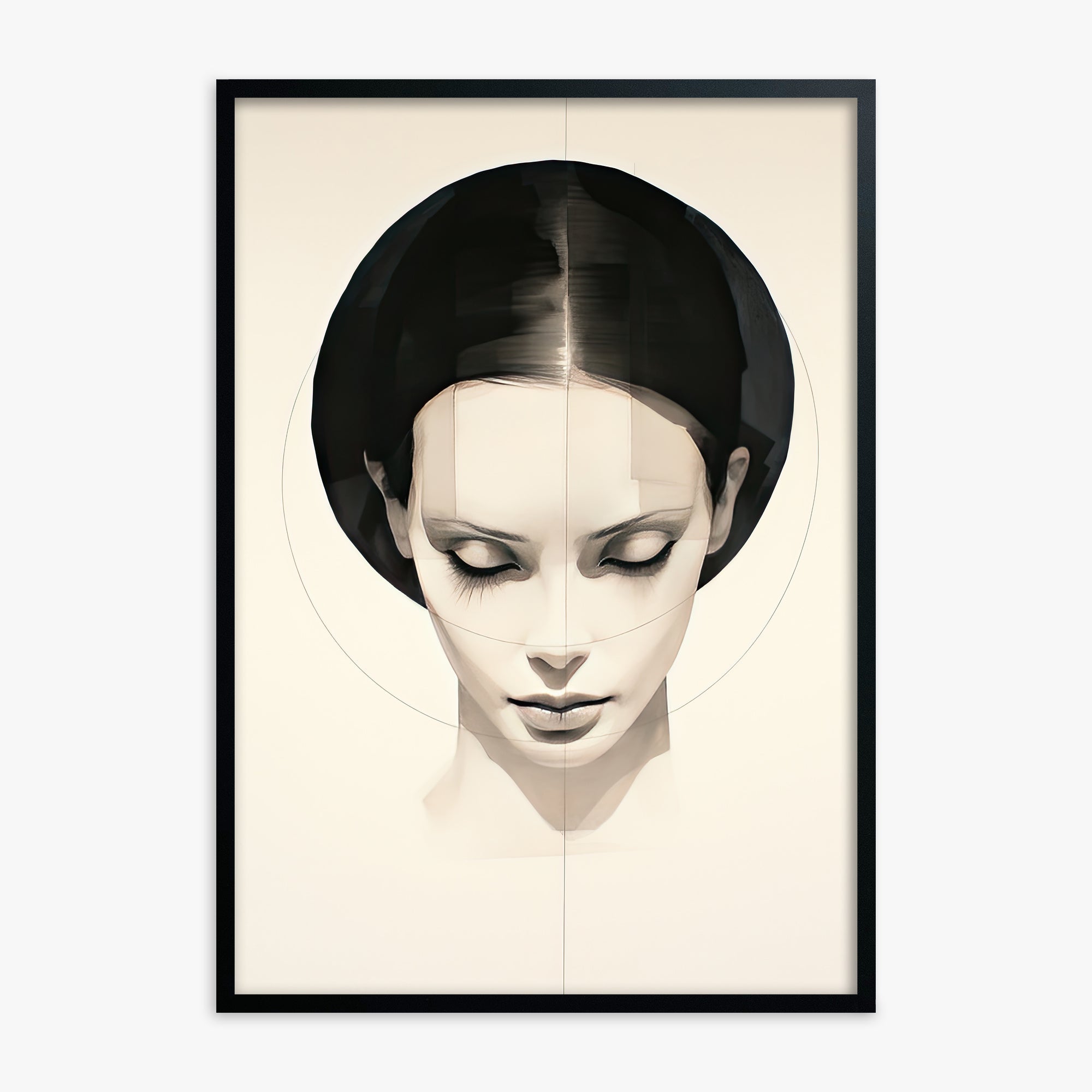 Ethereal Symmetry, Black Framed Poster With Black Frame