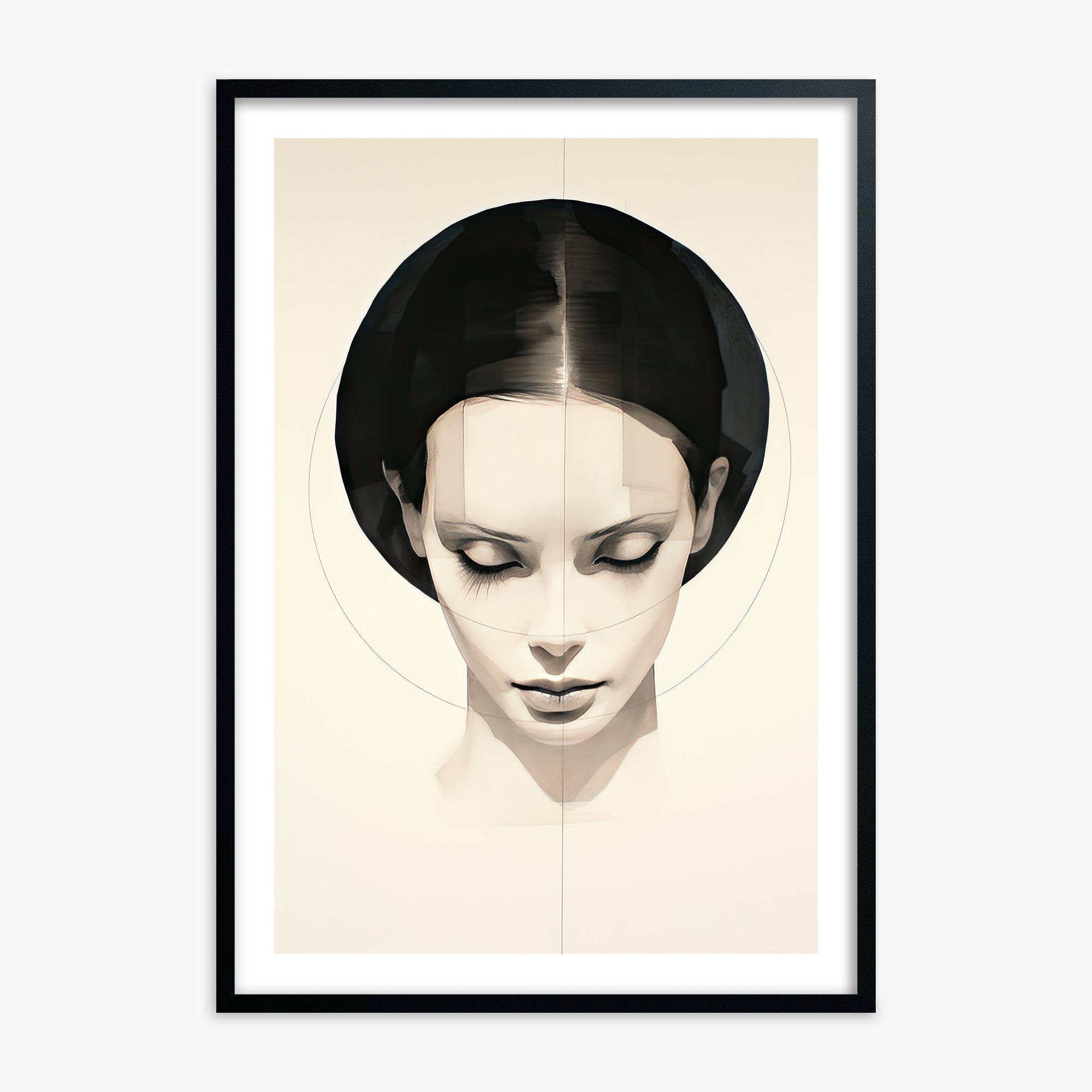 Ethereal Symmetry, Black Framed Poster With Black Frame