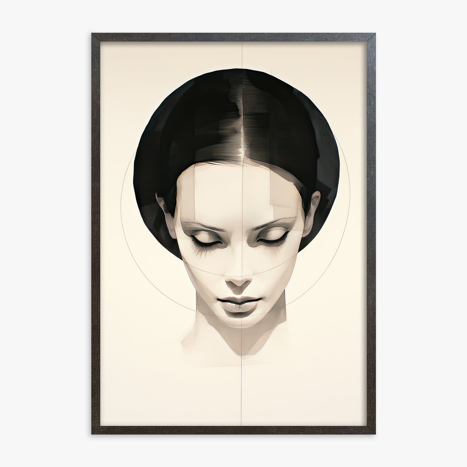Ethereal Symmetry, 70x100cm Framed Art Reproduction With Espresso Frame