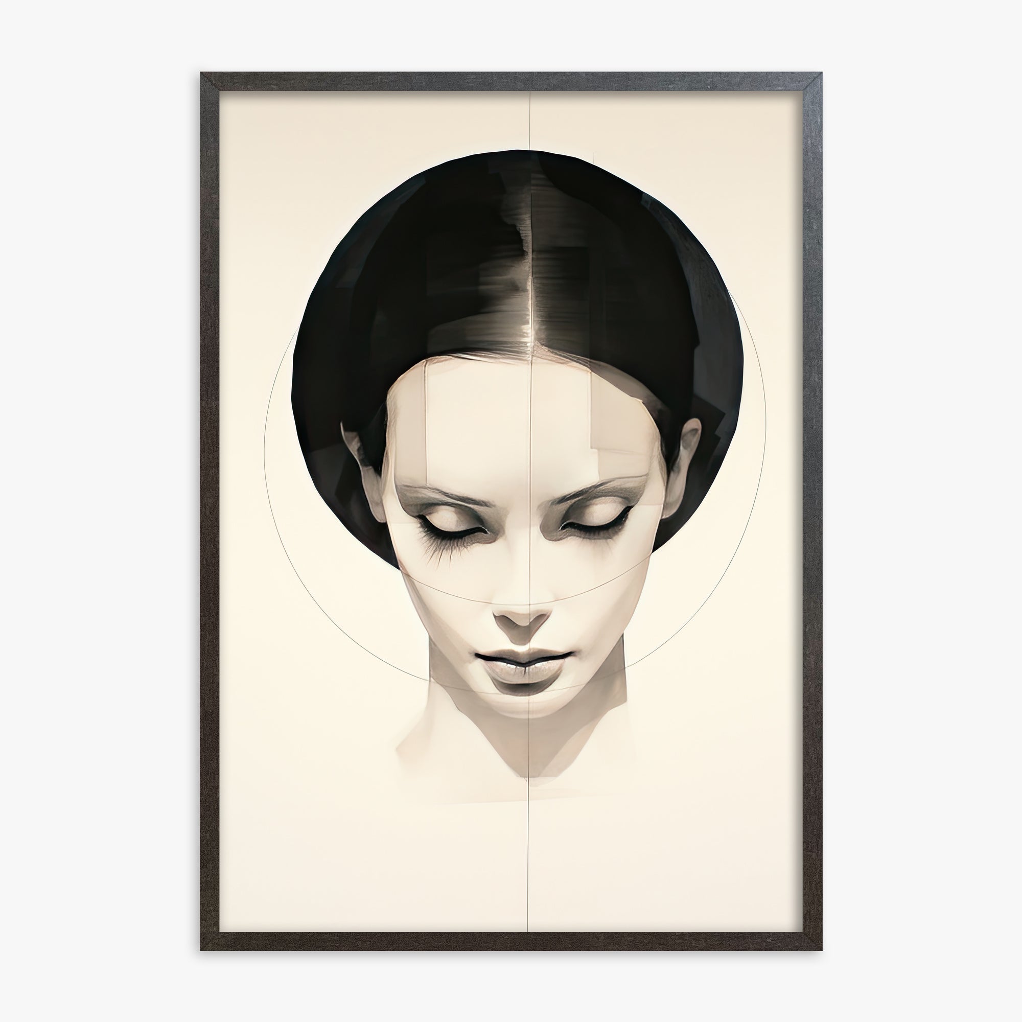 Ethereal Symmetry, 70x100cm Framed Art Reproduction With Espresso Frame
