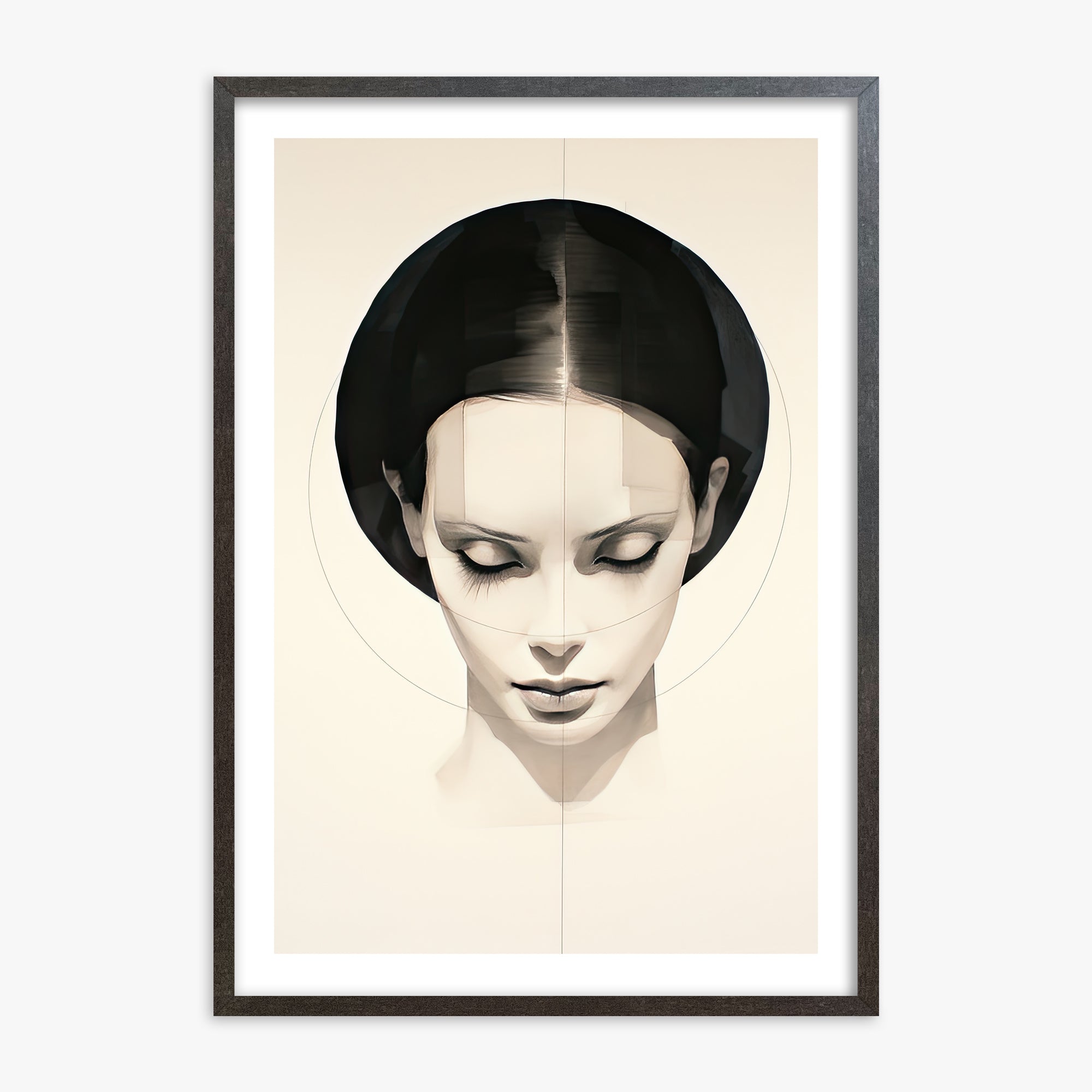 Ethereal Symmetry, 70x100cm Framed Art Reproduction With Espresso Frame