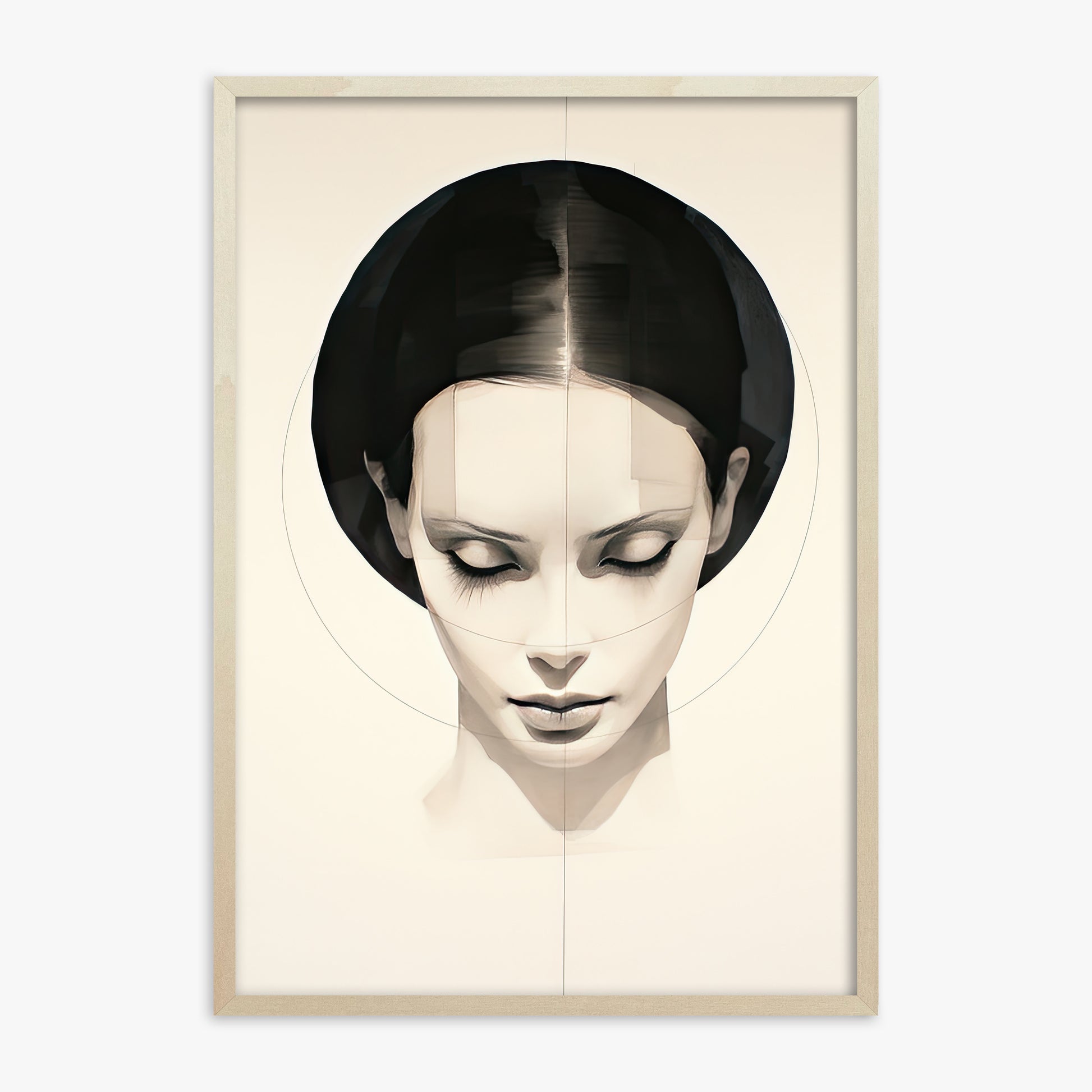 Ethereal Symmetry, 70x100cm Framed Art Reproduction With Lime Wood Frame