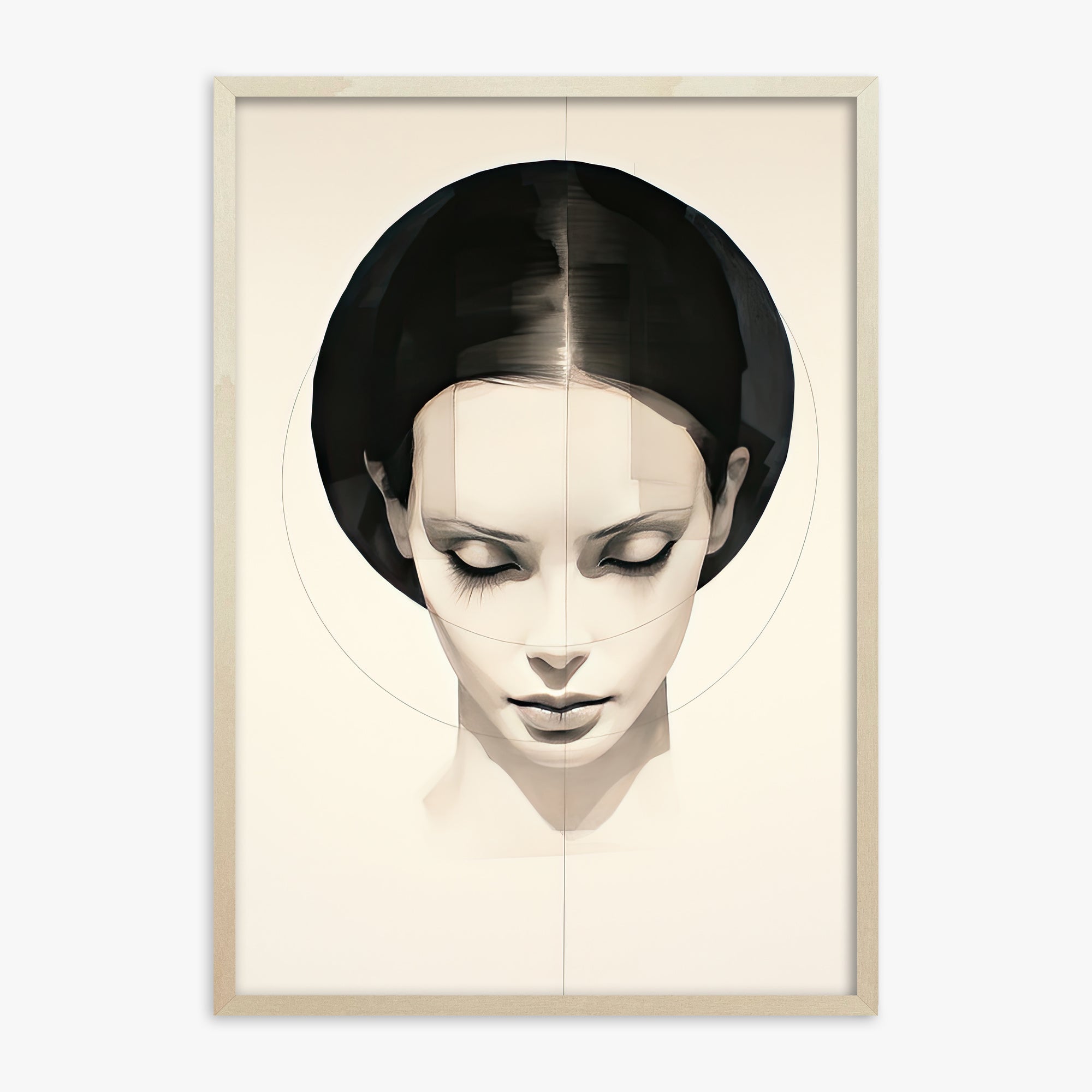 Ethereal Symmetry, 70x100cm Framed Art Reproduction With Lime Wood Frame