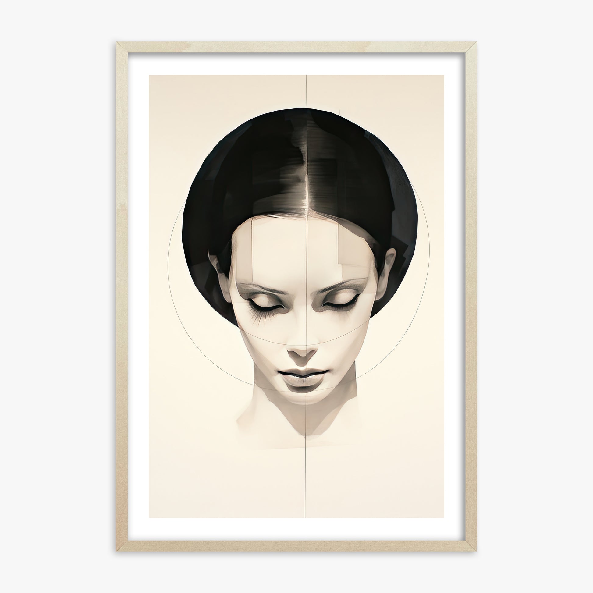 Ethereal Symmetry, 70x100cm Framed Art Reproduction With Lime Wood Frame