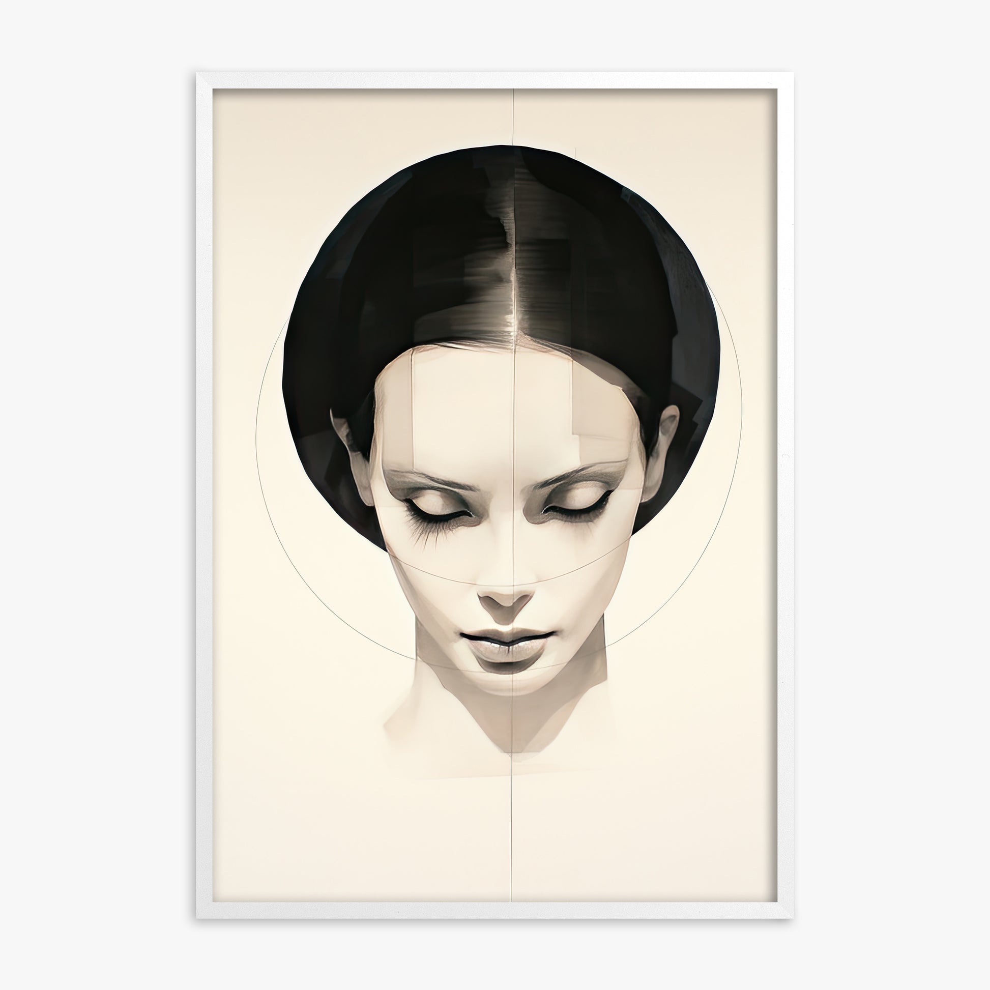 Ethereal Symmetry, White Framed Poster With White Frame