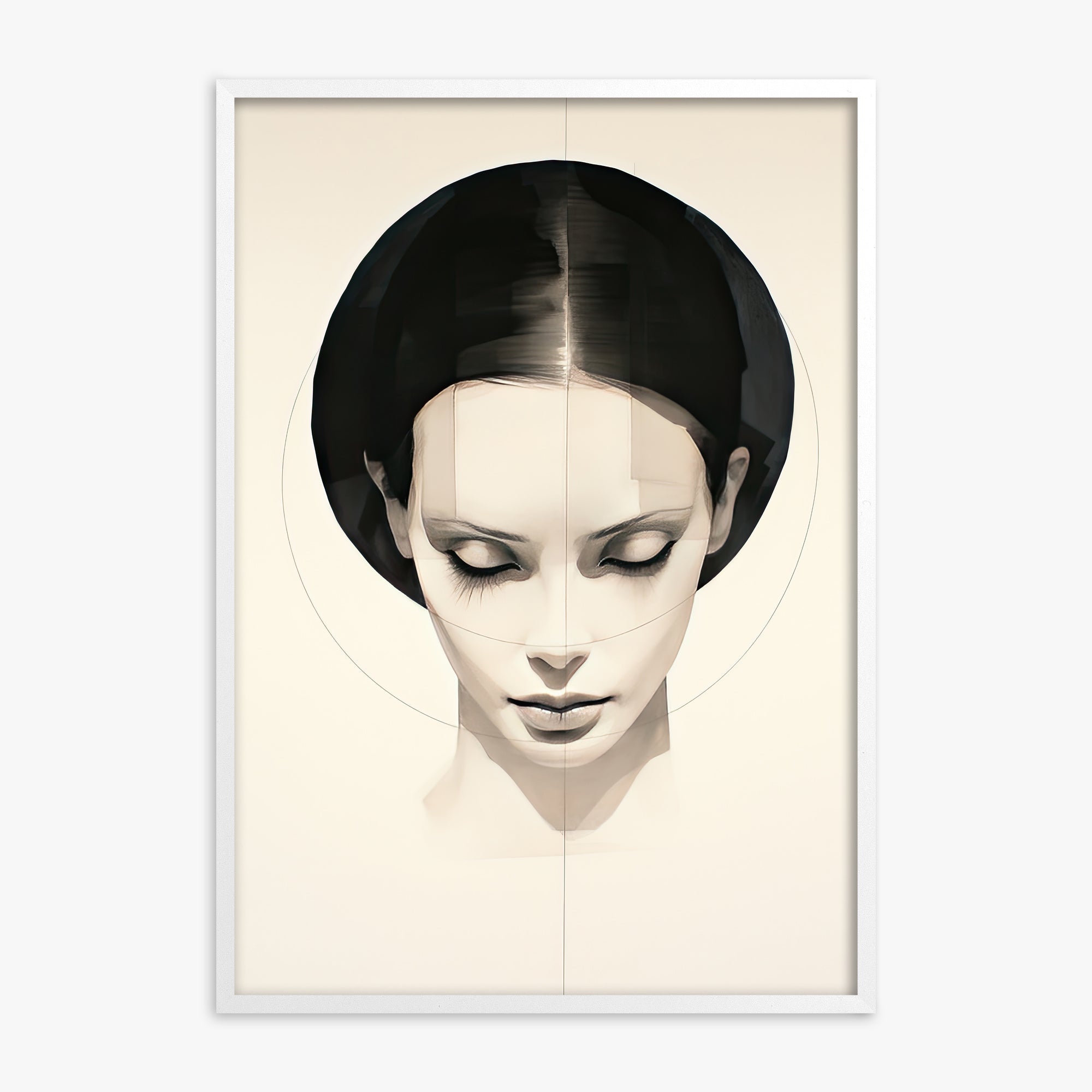 Ethereal Symmetry, White Framed Poster With White Frame