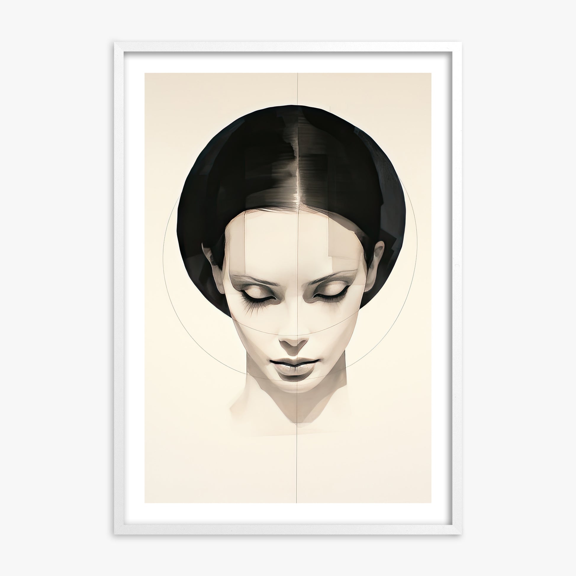 Ethereal Symmetry, White Framed Poster With White Frame