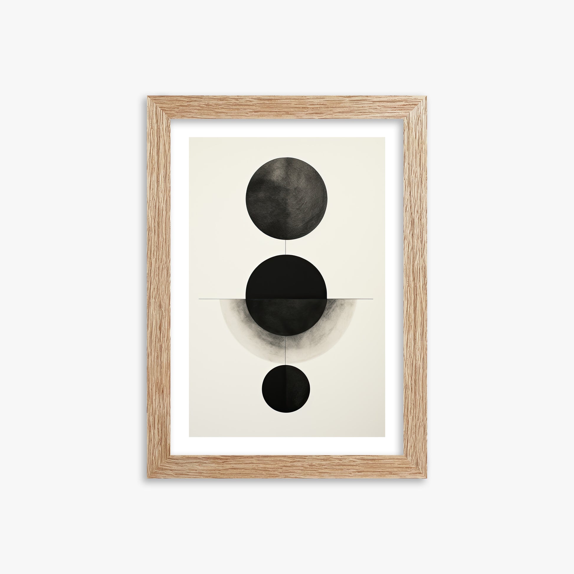 Lunar Alignment, 21x30cm Framed Art Reproduction With Raw Oak Frame