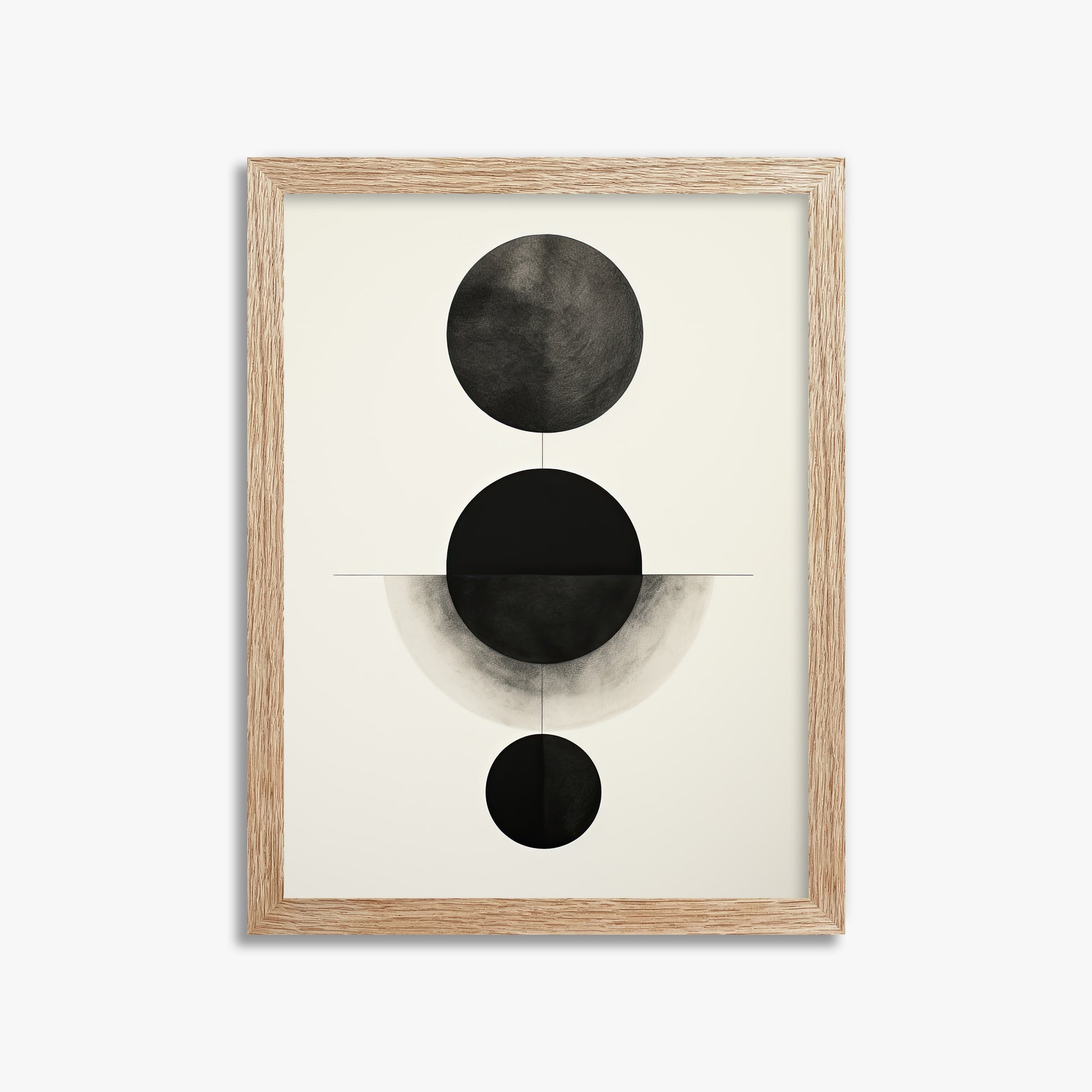 Lunar Alignment, 30x40cm Framed Art Reproduction With Raw Oak Frame