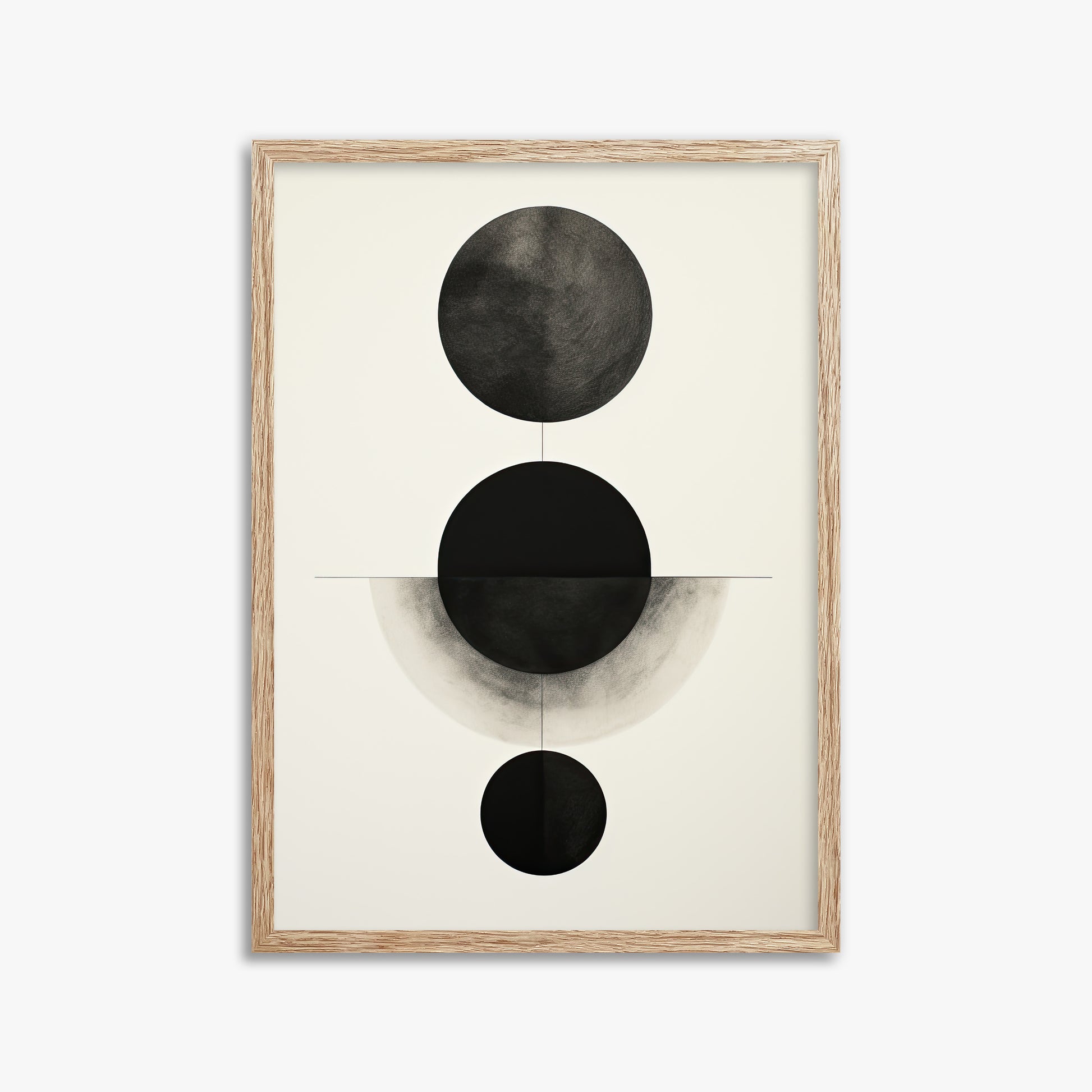 Lunar Alignment, 50x70cm Framed Art Reproduction With Raw Oak Frame